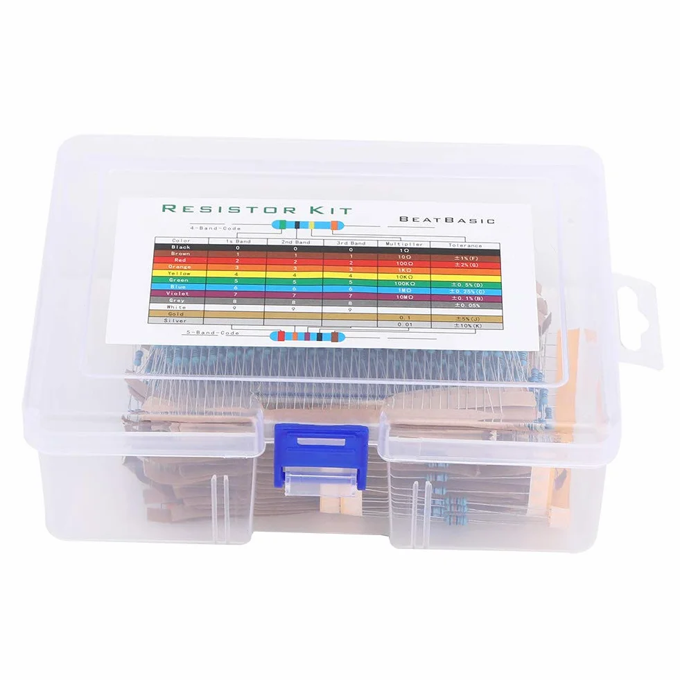 Zestaw 1460 rezystorów 1/4W 1% metalowych 73 wartości od 1 Ohm do 1 MOhm DIY elektronika prototypowanie dla projektów majsterkowania i eksperymentów