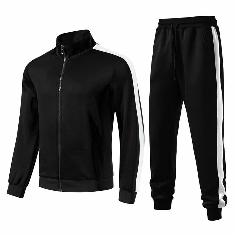 Męskie dresy zestaw dres do biegania aktywny kontrast pełny zamek sportowy sportowy dres do biegania