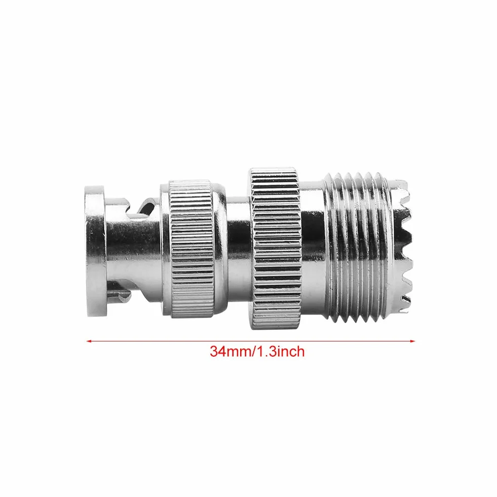 2 szt. Adapter Koncentryczny RF BNC Wtyk Męski na UHF SO239 PL-259 żeńskie Złącze Kabla Typu Jack