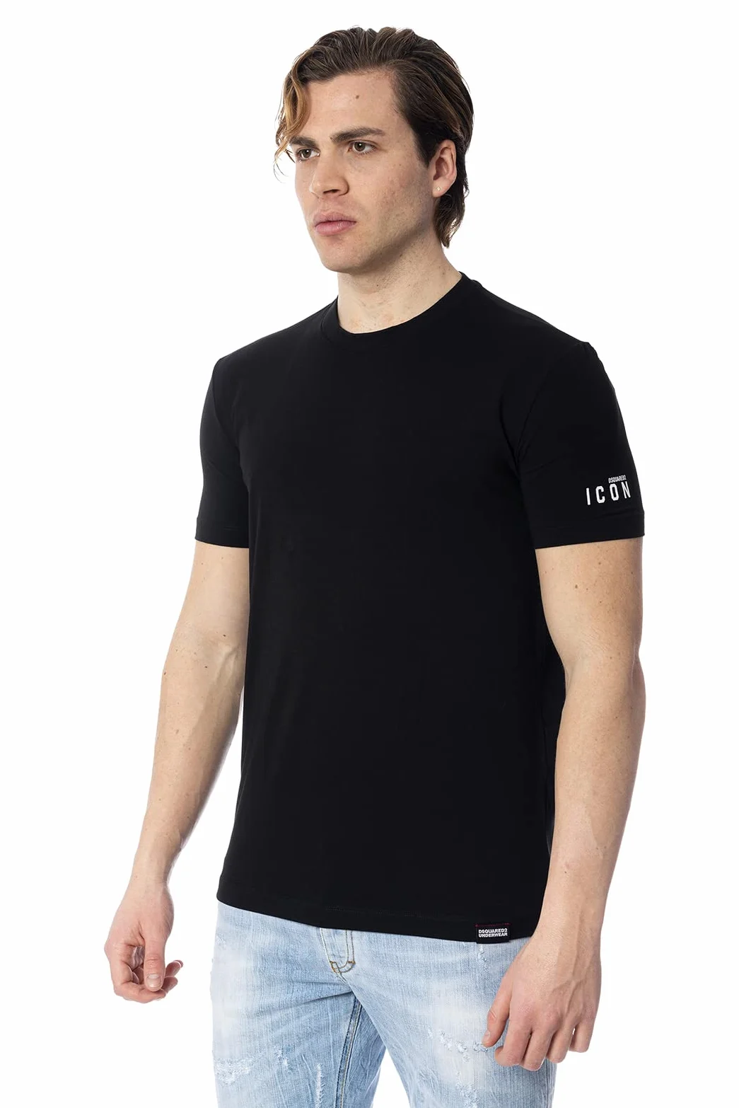 DSQUARED2 czarna koszulka białe logo - xxl, czarny, Czarny, XXL