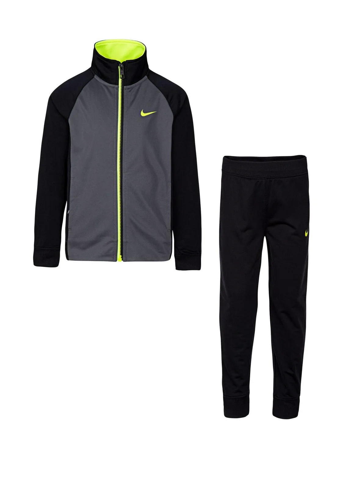 NIKE Futura chłopięca kurtka i spodnie trykotowe (antracyt (86E132-023) / czarny/antracytowy/wolt, 6)
