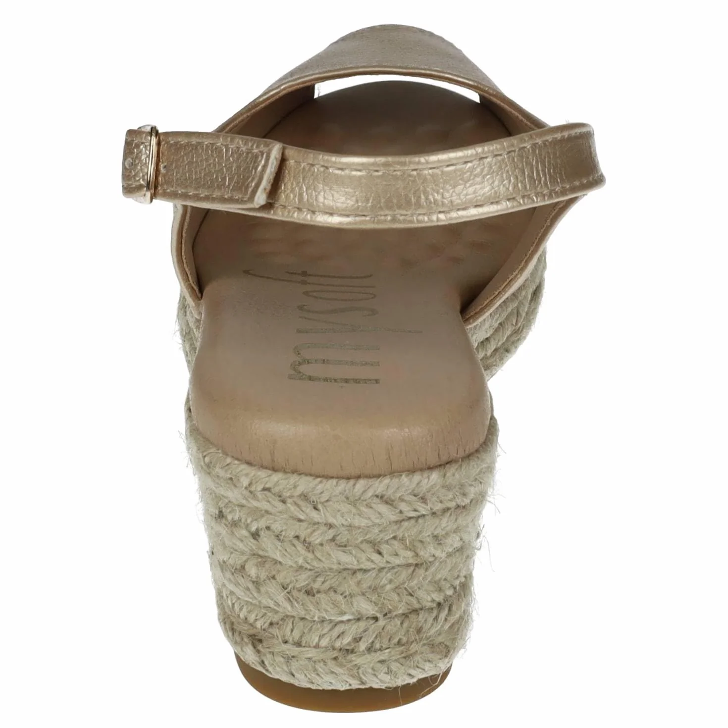 mysoft 25M100 damskie espadryle na koturnie platforma jutowa z otwartym palcem i regulowaną klamrą wygodne i eleganckie espadryle dla kobiet