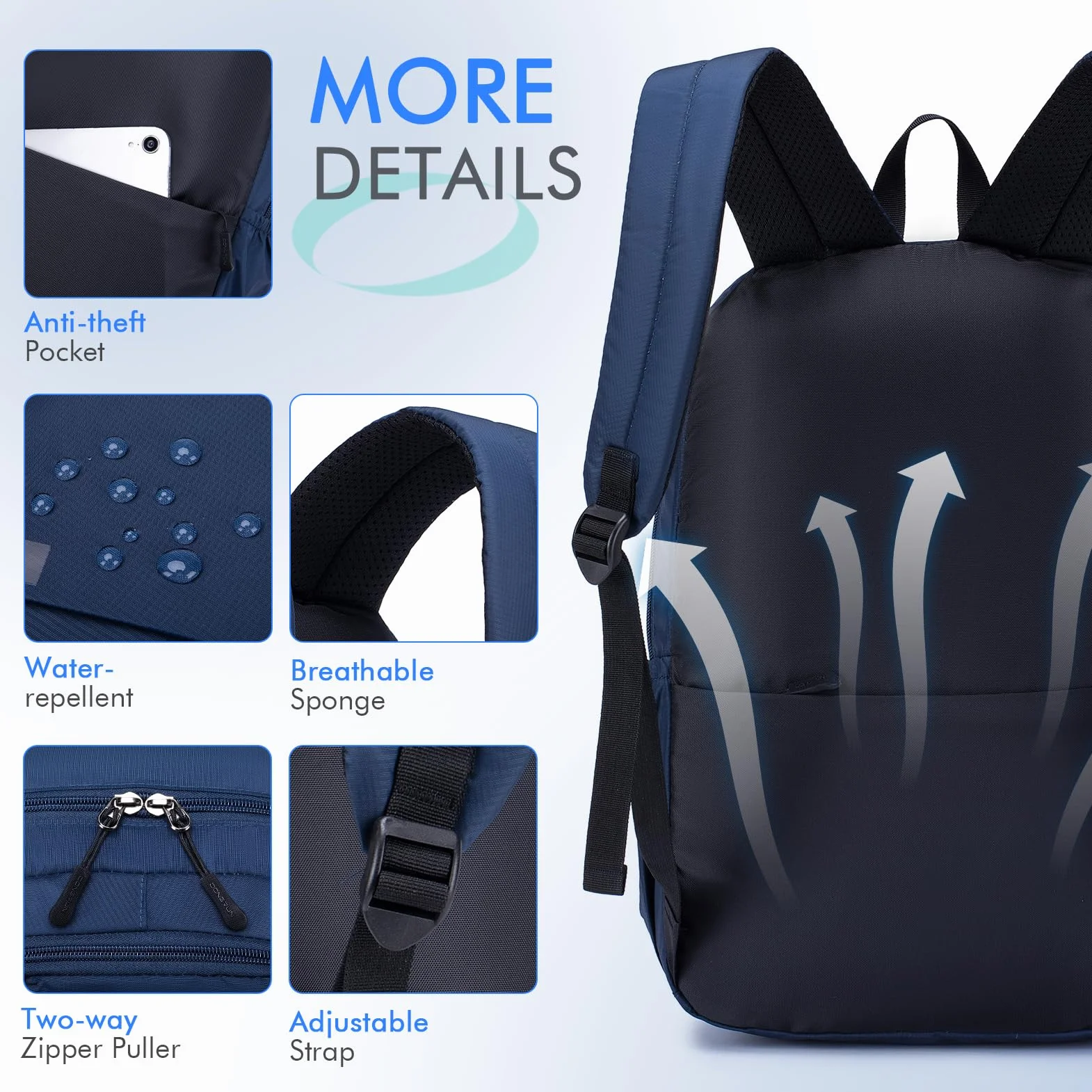 BAGZY Air Tat Plecak Bagaż podręczny 40x30x15 British Airways Plecak Mały plecak plecak 40 30 30 15 Bag Wodoodporny kabin Niebieski