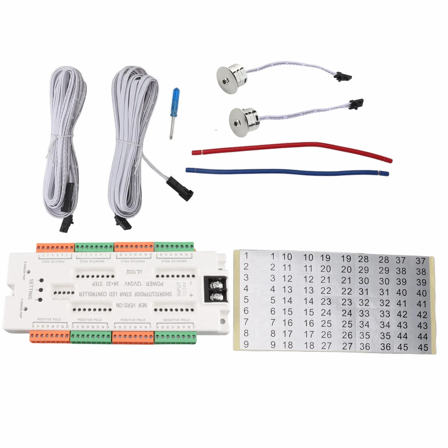 Keenso Czujnik Ruchu Schodowa -Kontroler Safe DC12V 24V Wejście do Handlowego do Domu ABS Materiał ABS