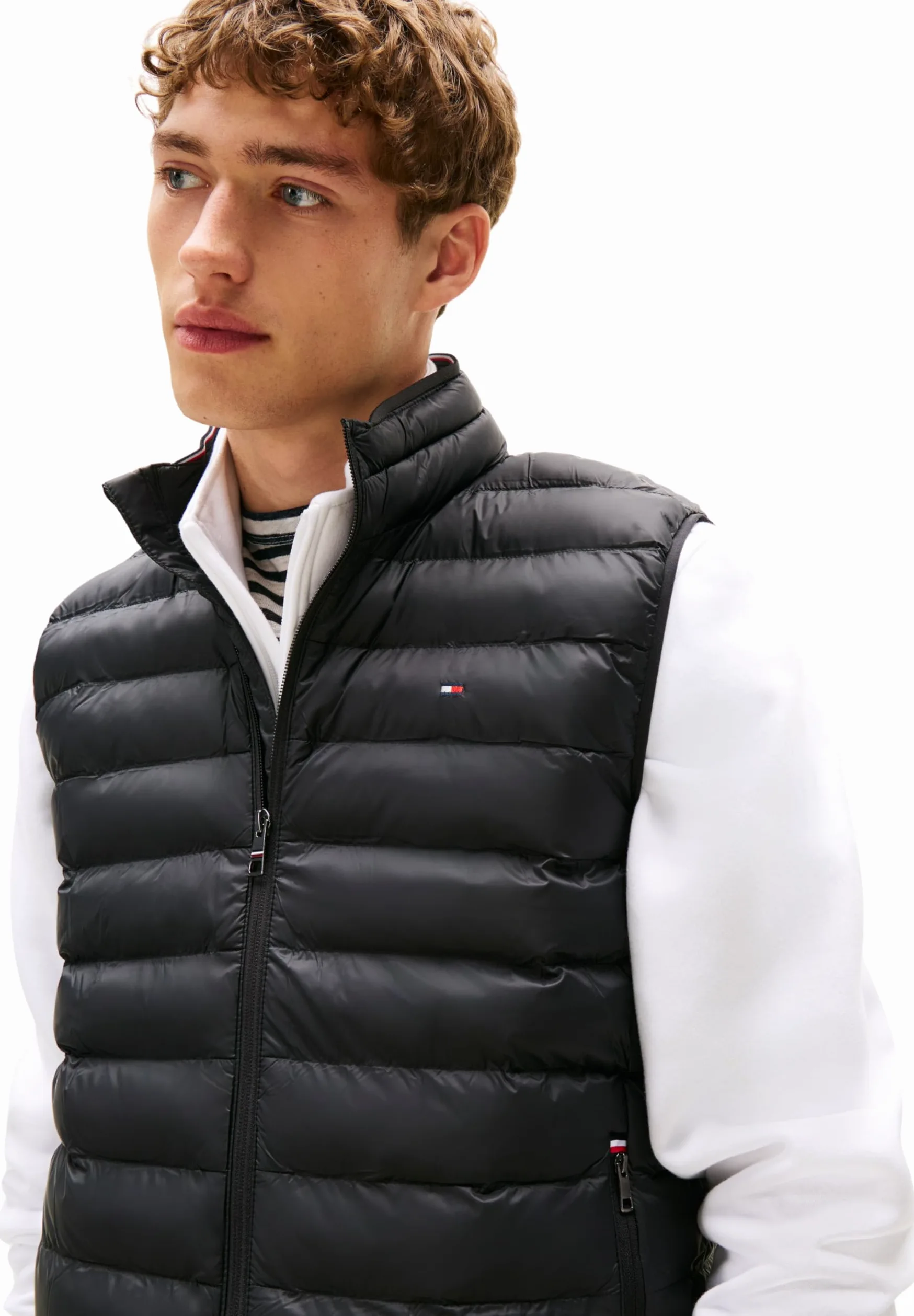 Tommy Hilfiger Męska kamizelka z recyklingu MW0MW39989, czarna, L, czarny (czarny), L