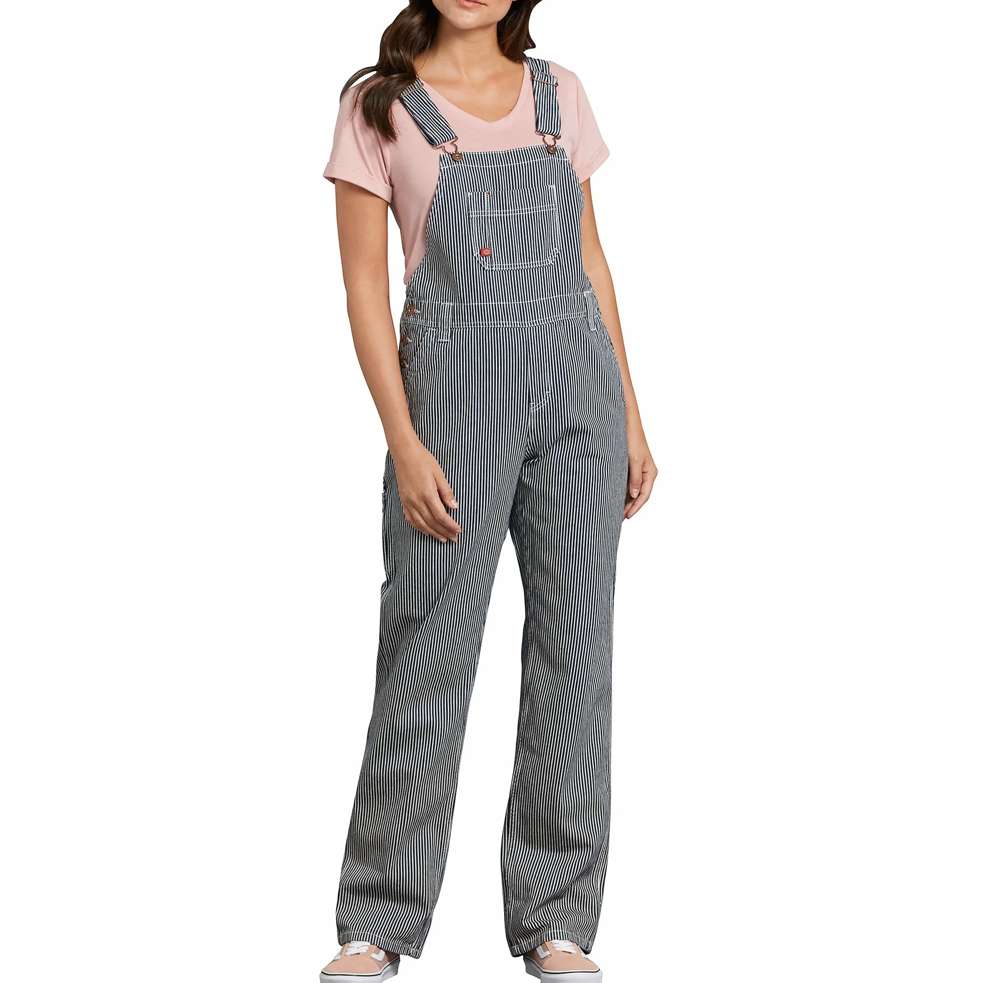 Dickies Damski kombinezon na szelkach dżinsowych, Opłukany pasek hikory, XL