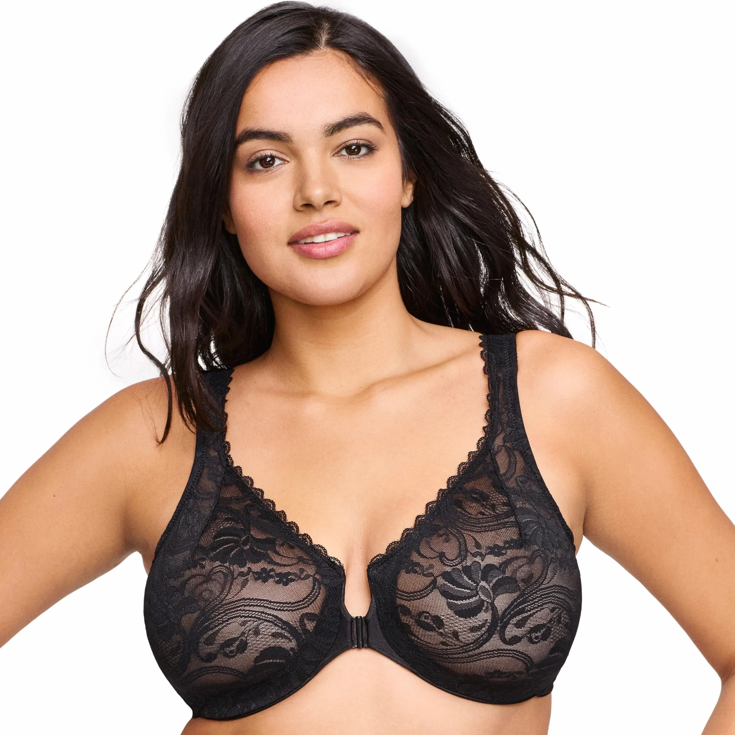 Glamorise Biustonosz Plunge Wonderwire Lace Front-closure Underwire #9245