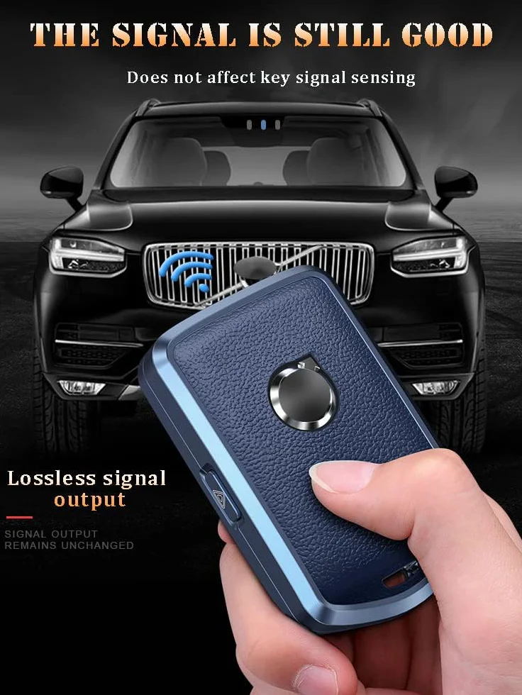 Etui na klucze pasuje do Volvo Smart etui ochronne do Volvo XC60 XC70 XC90 C30 S60 S80 S90 V60 V70 V90 pudełko na klucze skórzane przyciski boczne czarne