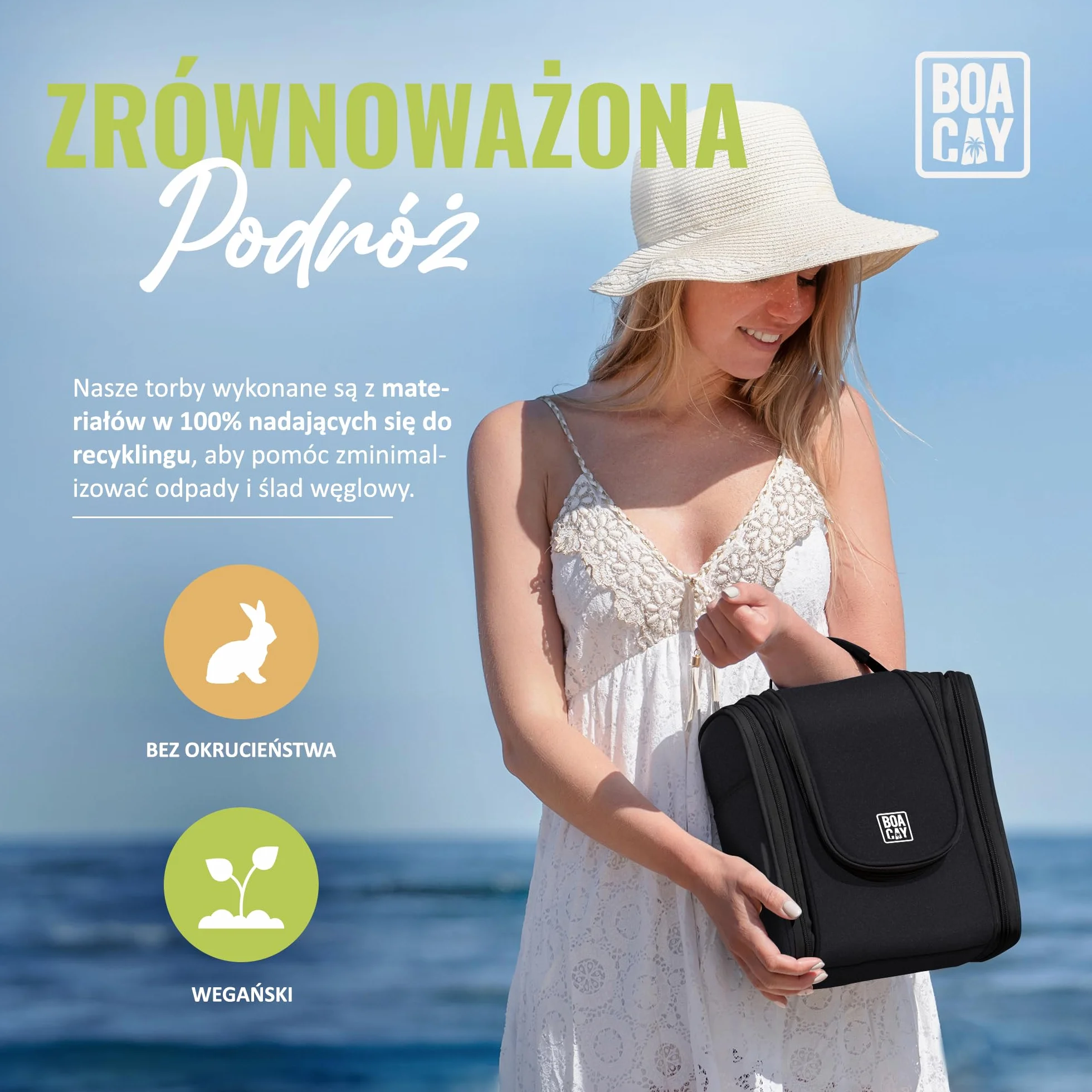 BOACAY Wisząca Kosmetyczka Podróżna dla Kobiet i Mężczyzn, Organizer na Kosmetyki, Niezbędniki, Akcesoria Podróżne