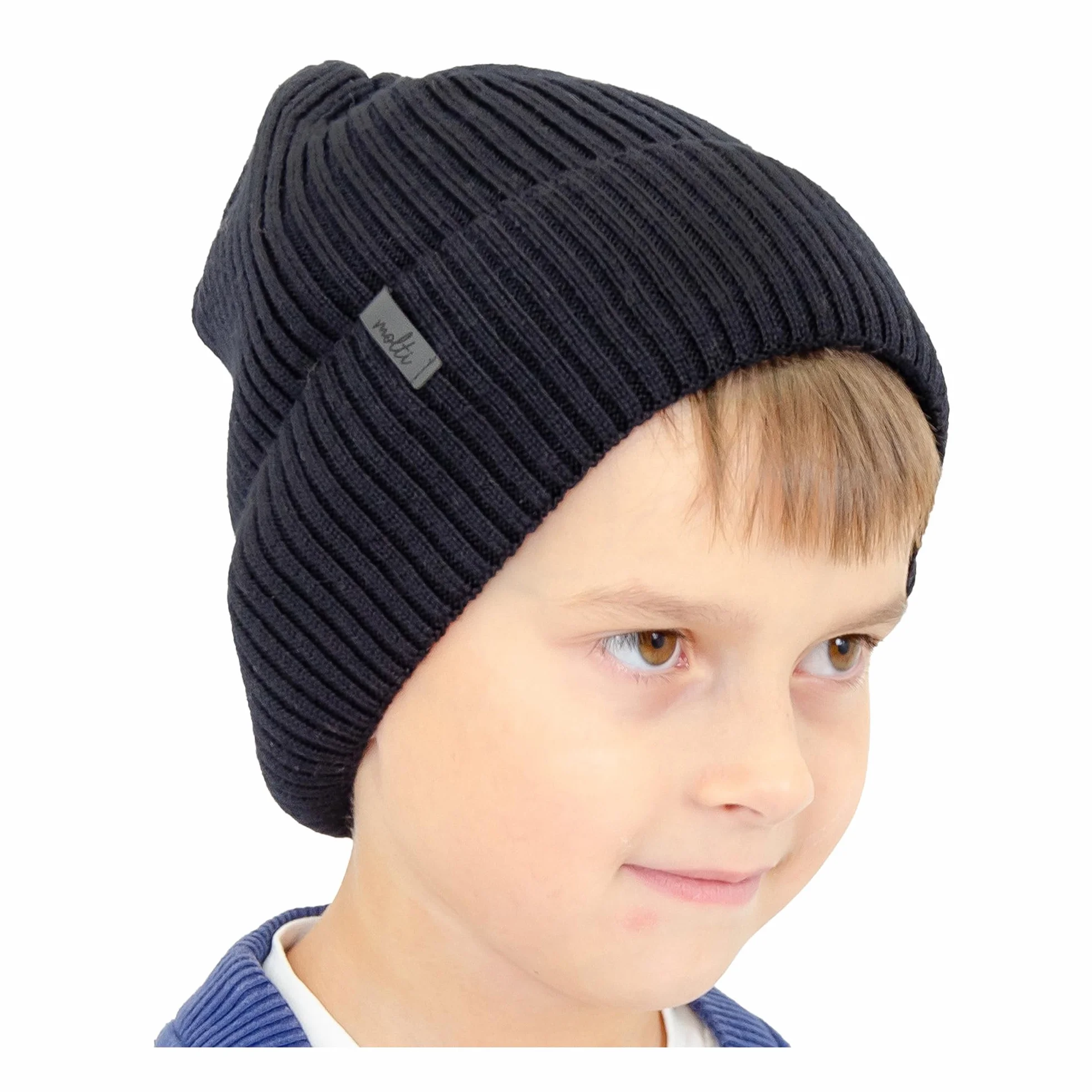 molti Dziecięca czapka beanie, 100% wełna z merynosów, dzianina, bez pomponu, oddychająca i wygodna, rozmiar 52-54, w 5 kolorach