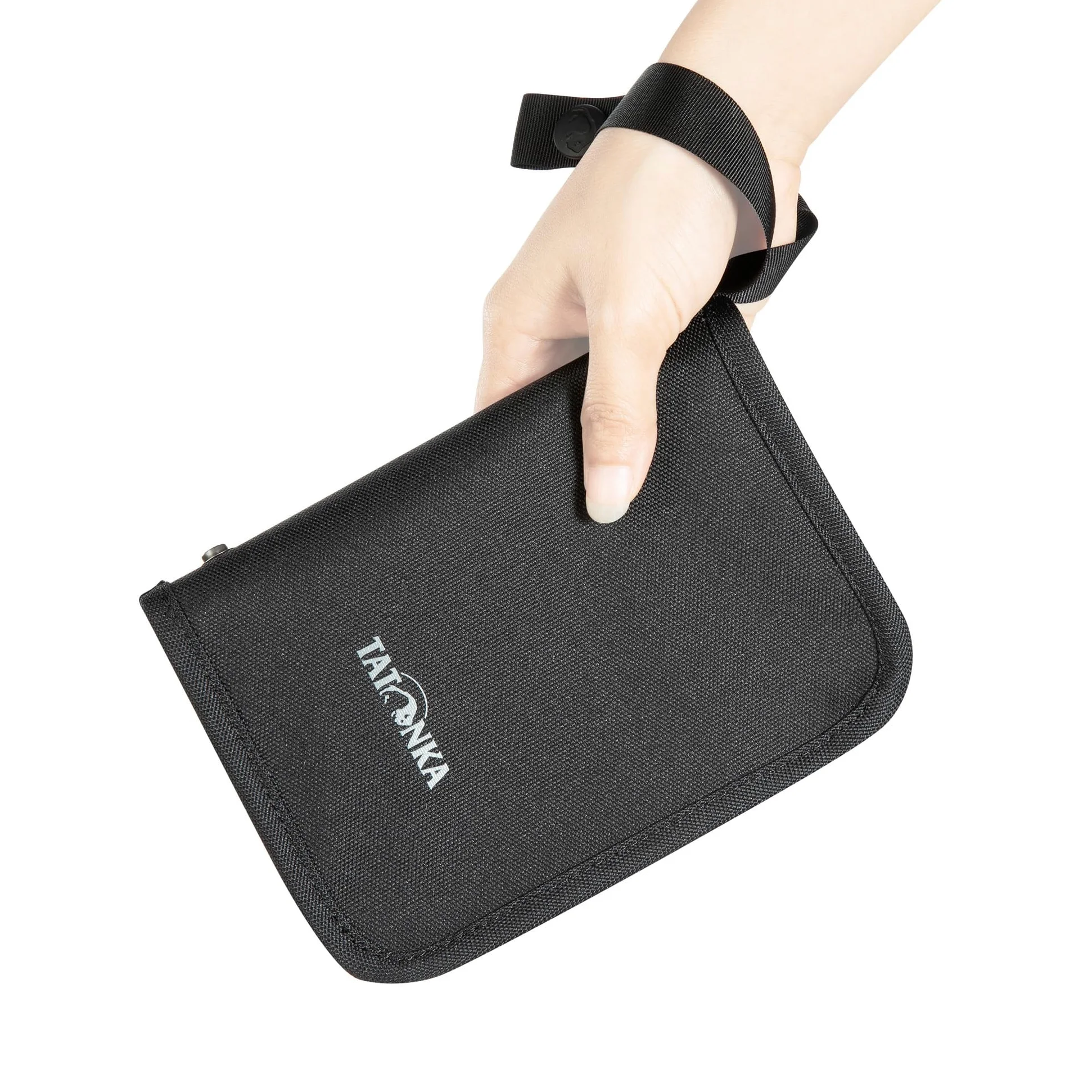 Tatonka Travel Zip M RFID Block - Reisebörse/Reisepasshülle RFID-Blocker - Certyfikat TÜV - Bietet Platz für Reisepass, Kreditkarten und Reisedokumente, Czarny, 17 x 12 x 3 cm, Portfel z blokadą RFID