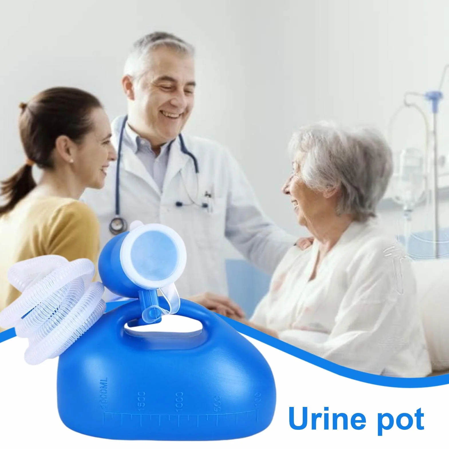 M?ska Urynka | Niefiltruj?cy Pojemnik Podró?ny 2L | Szczelny Przeno?ny Kempingowy Plenerowy Toaletowy Pisuar Zestaw | Dla Samochodu D?ugiej Podró?y Szpitali W?drówek