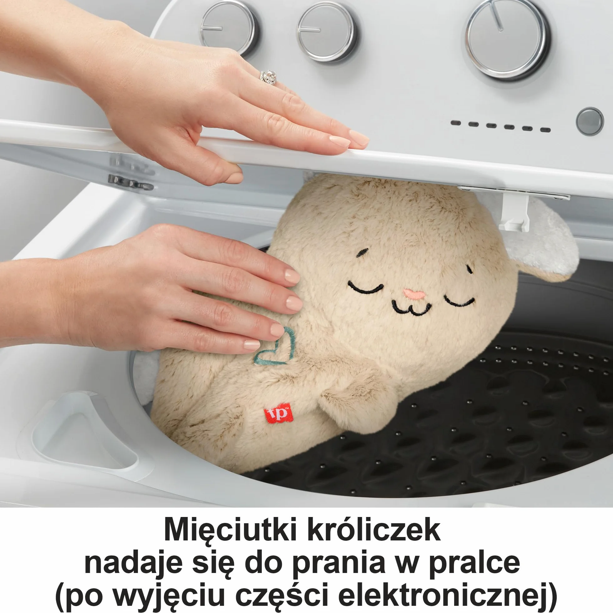 Fisher-Price Śpiący Króliczek Usypiacz Uspokajacz Przenośna przytulanka z muzyką, światełkami i ruchem dla noworodków i niemowląt, HXG97