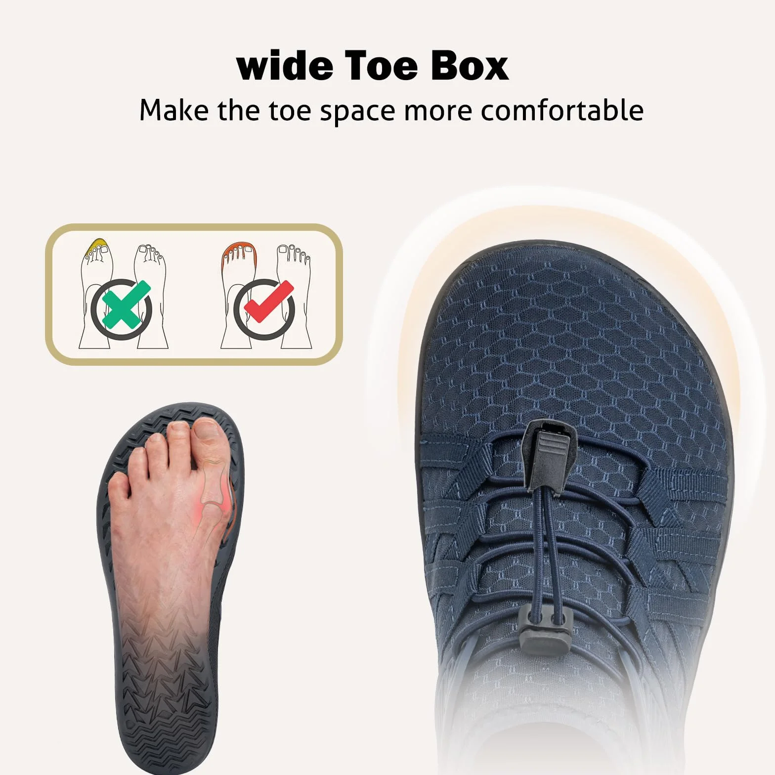 Szerokie buty do chodzenia boso, męskie, damskie, lekkie, siatkowe, plażowe, do wody, na siłownię, do pływania