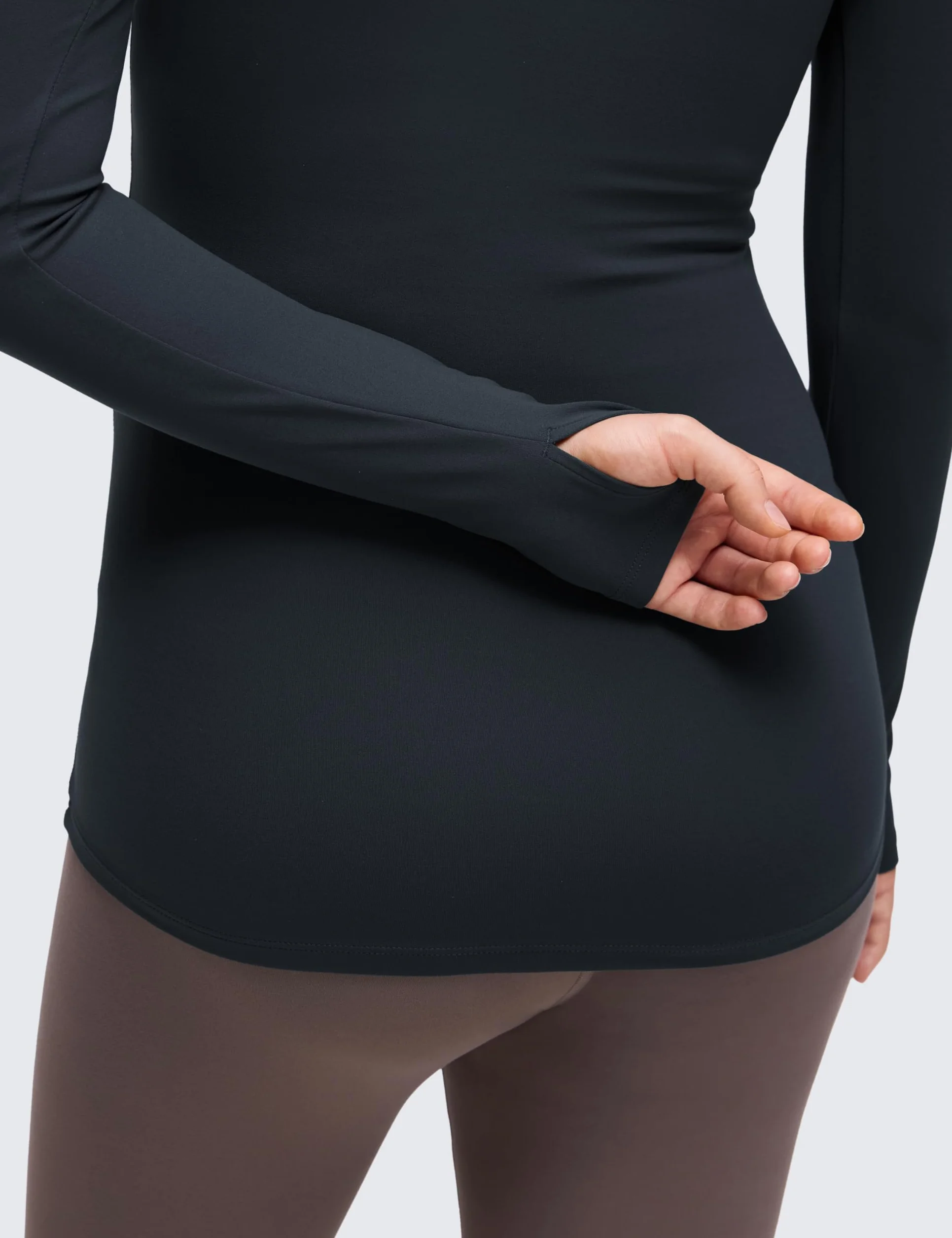 CRZ YOGA Damskie bluzki ciążowe Butterluxe z długim rękawem okrągły dekolt koszulki sportowe do jogi