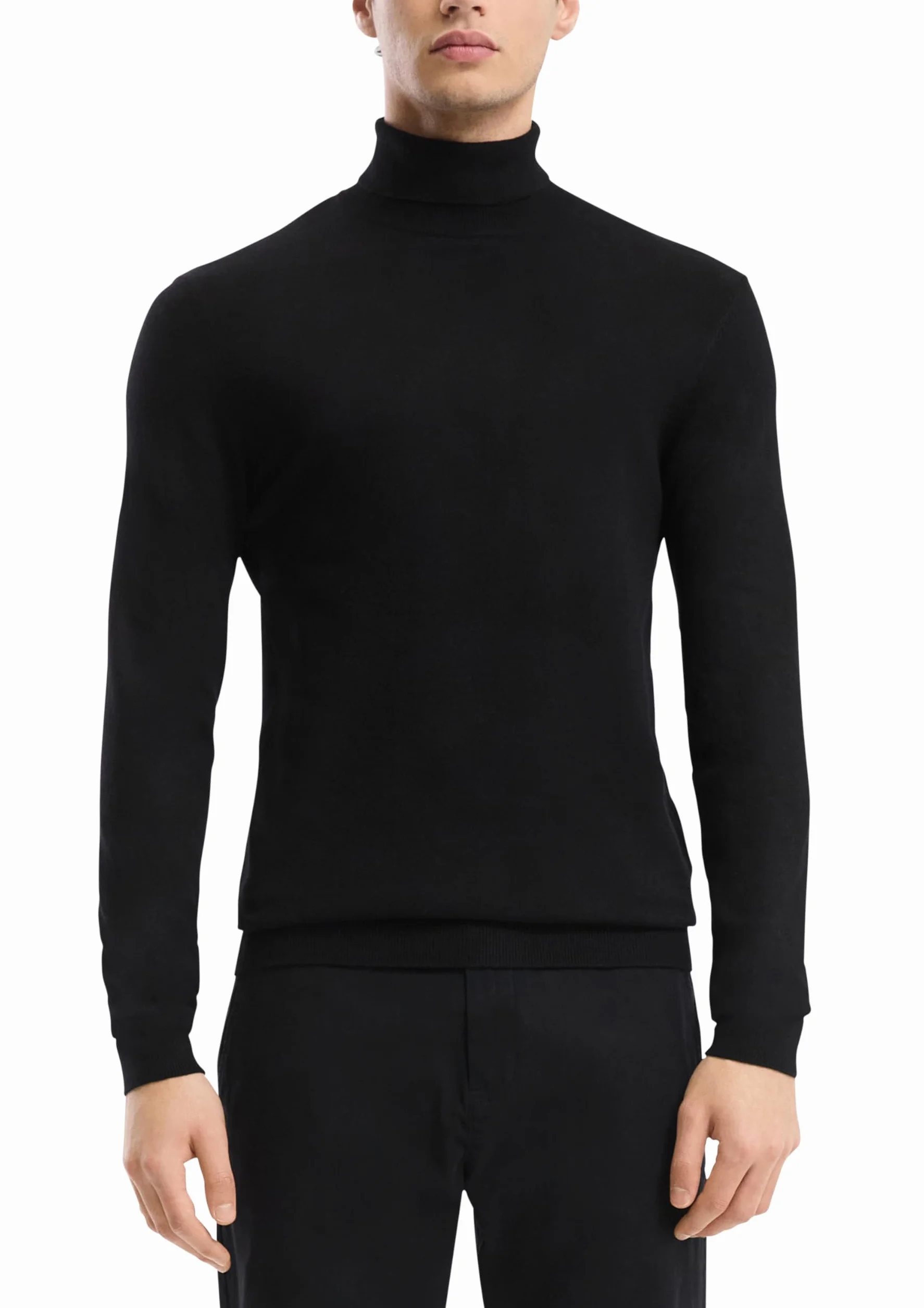 QS Sweter z golfem, czarny, XL
