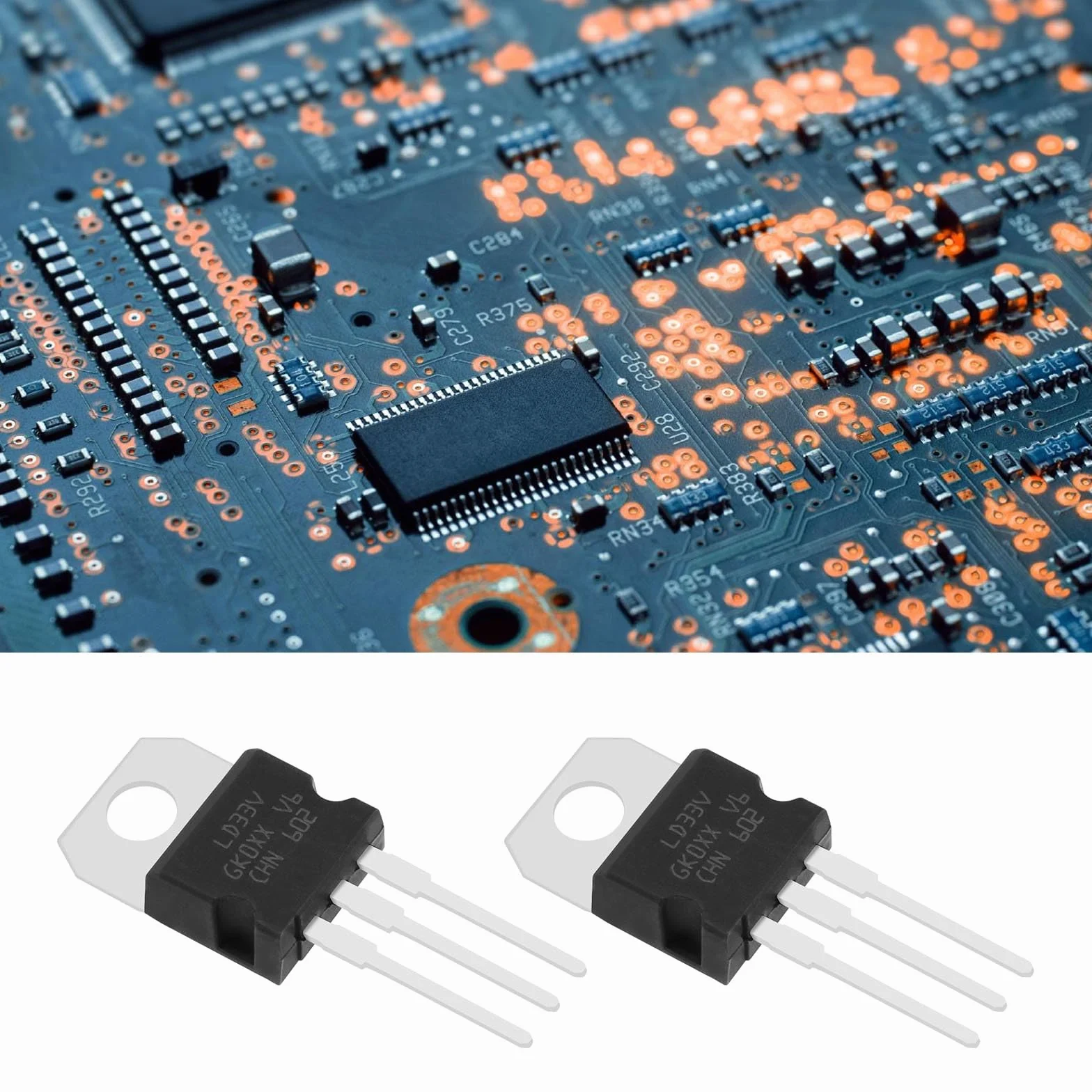 Create idea 5 szt. LD1117V33 liniowy regulator napięcia niskiego zanikania tranzystor 3-pinowe precyzyjne regulatory napięcia LDO TO-220 3,3 V / 950 mA