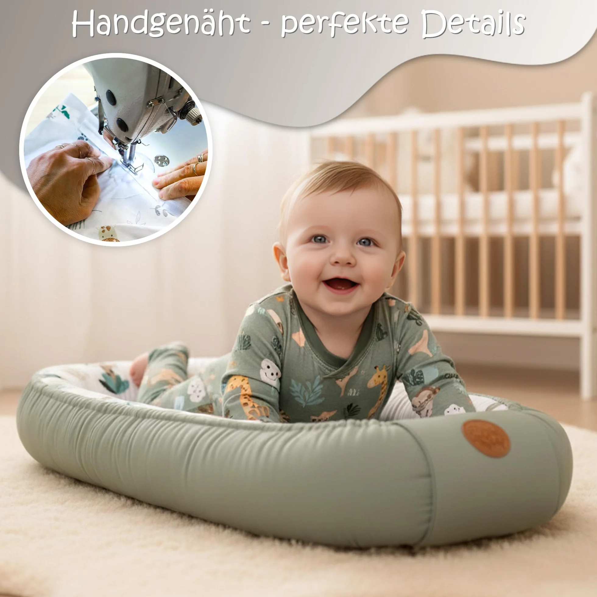 Babynest kokon noworodka 90 x 50 cm - Ręcznie wykonane przytulanki kokon niemowlęce wykonane z bawełny mis