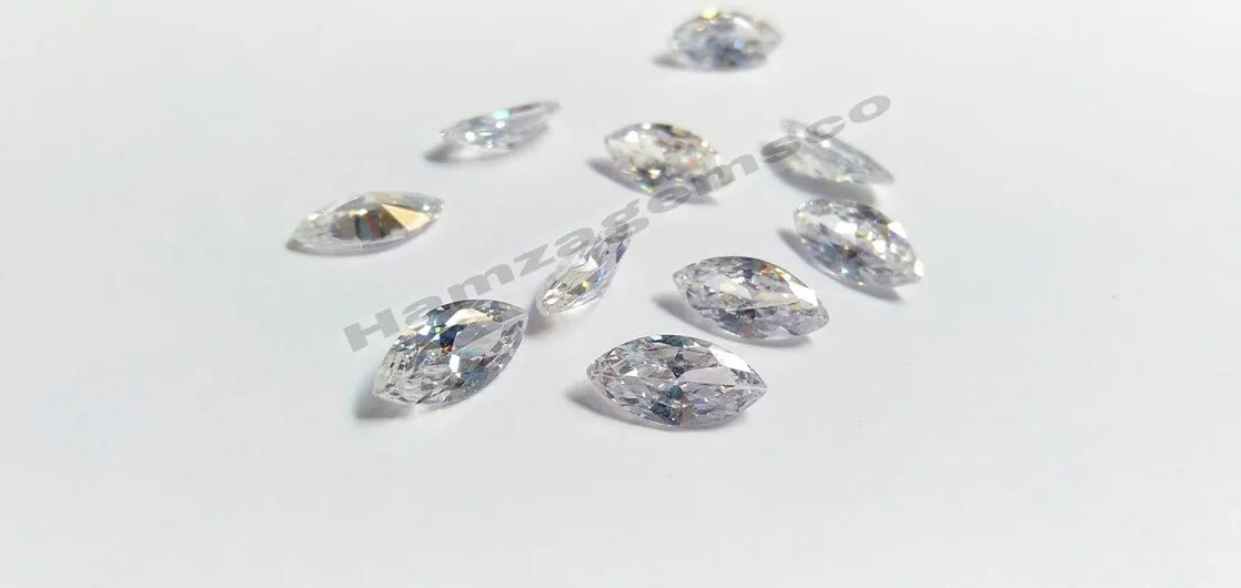 Cyrkonia sześcienna AAA biały luźne kamienie 2x4 mm do 7x14 mm CZ