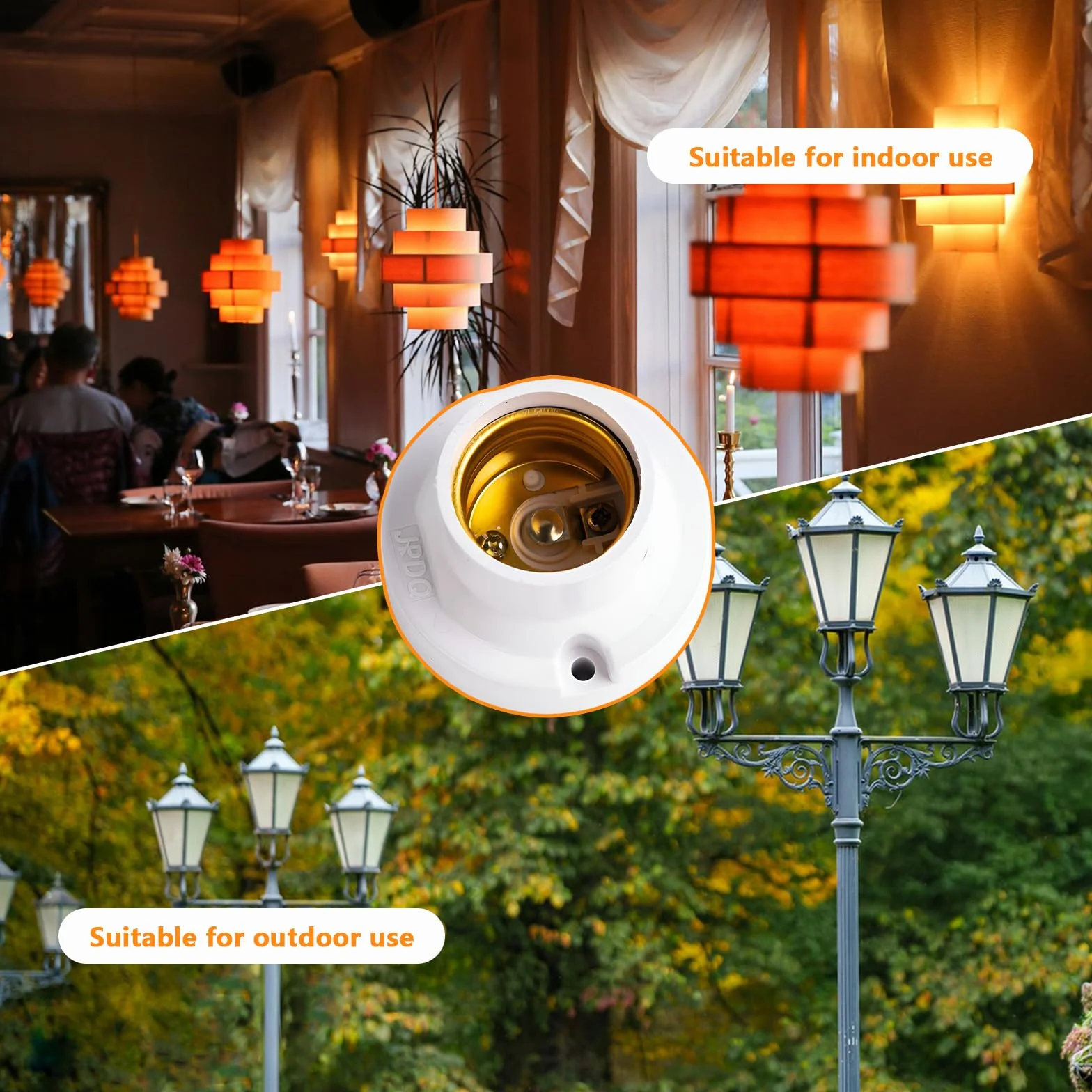 E27 oprawki do lamp, 10 sztuk, oprawki w stylu vintage, do przykręcania, gwint E27, uniwersalne nóżki do lamp LED, białe