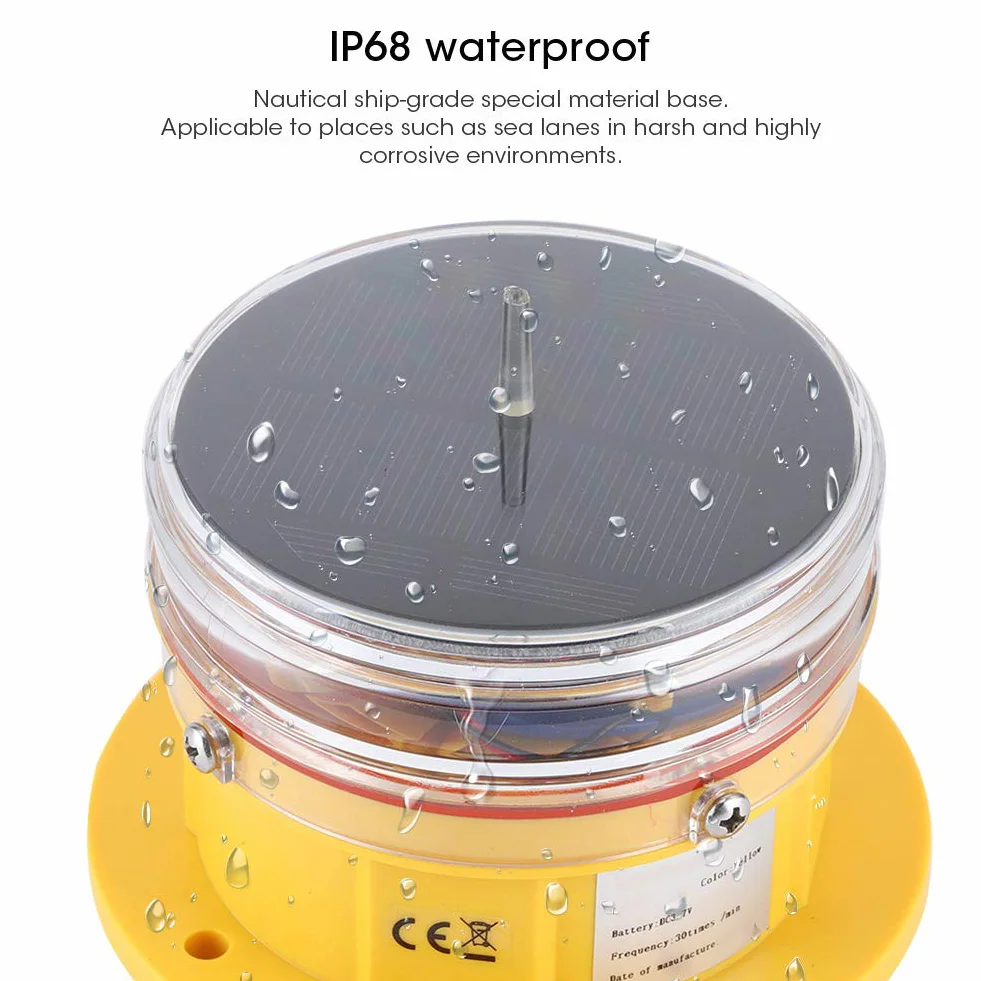 Solar Power Sidelight IP68 Wodoodporny LED Statek Marine Dock Barge Safety Beacon Flashing Light Oświetlenie 360 ​​°