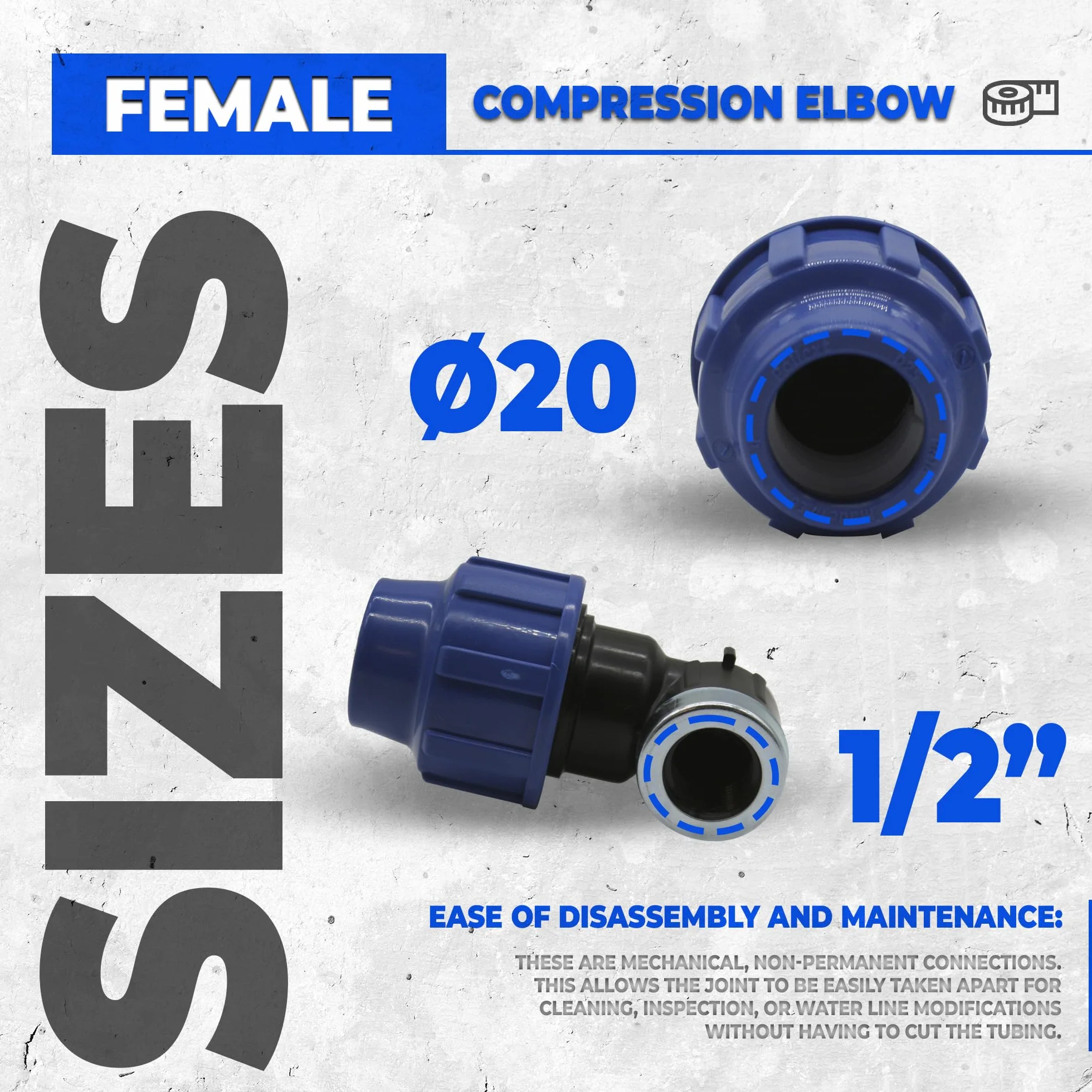 DOJA Barcelona Złącze kolankowe MDPE żeńskie 90º - opakowanie 4-20x1/2" - część hydrauliczna do węża do wody pitnej, szybki montaż, wytrzymały, idealny system nawadniania ogrodowego i kompresyjnego