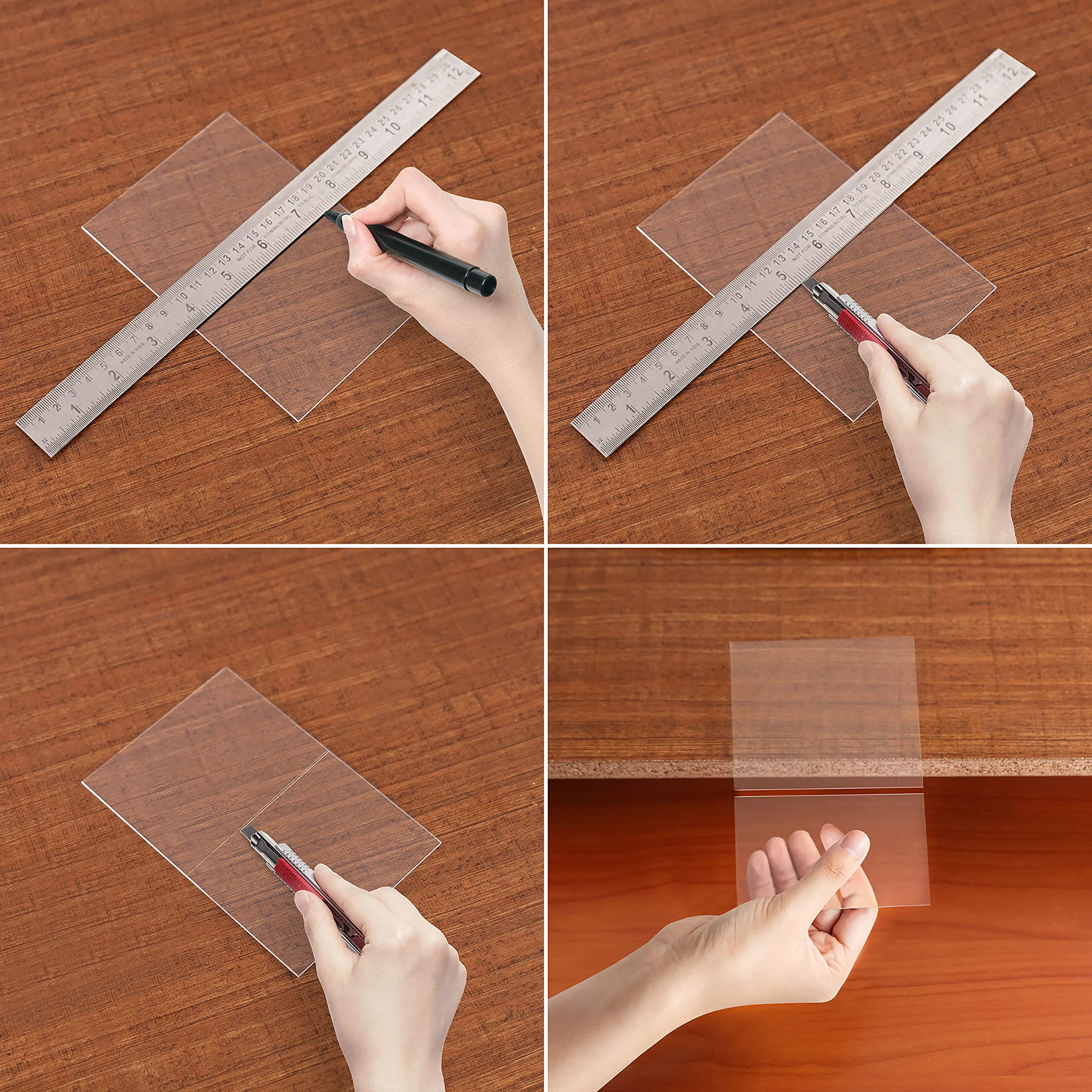 BELLE VOUS płyta akrylowa, przezroczyste płyty plastikowe (10 sztuk), szkło akrylowe o grubości 2 mm, 15 x 10 cm, szkło Plexi do projektów DIY, malowania, kaligrafii i tabliczek stołowych