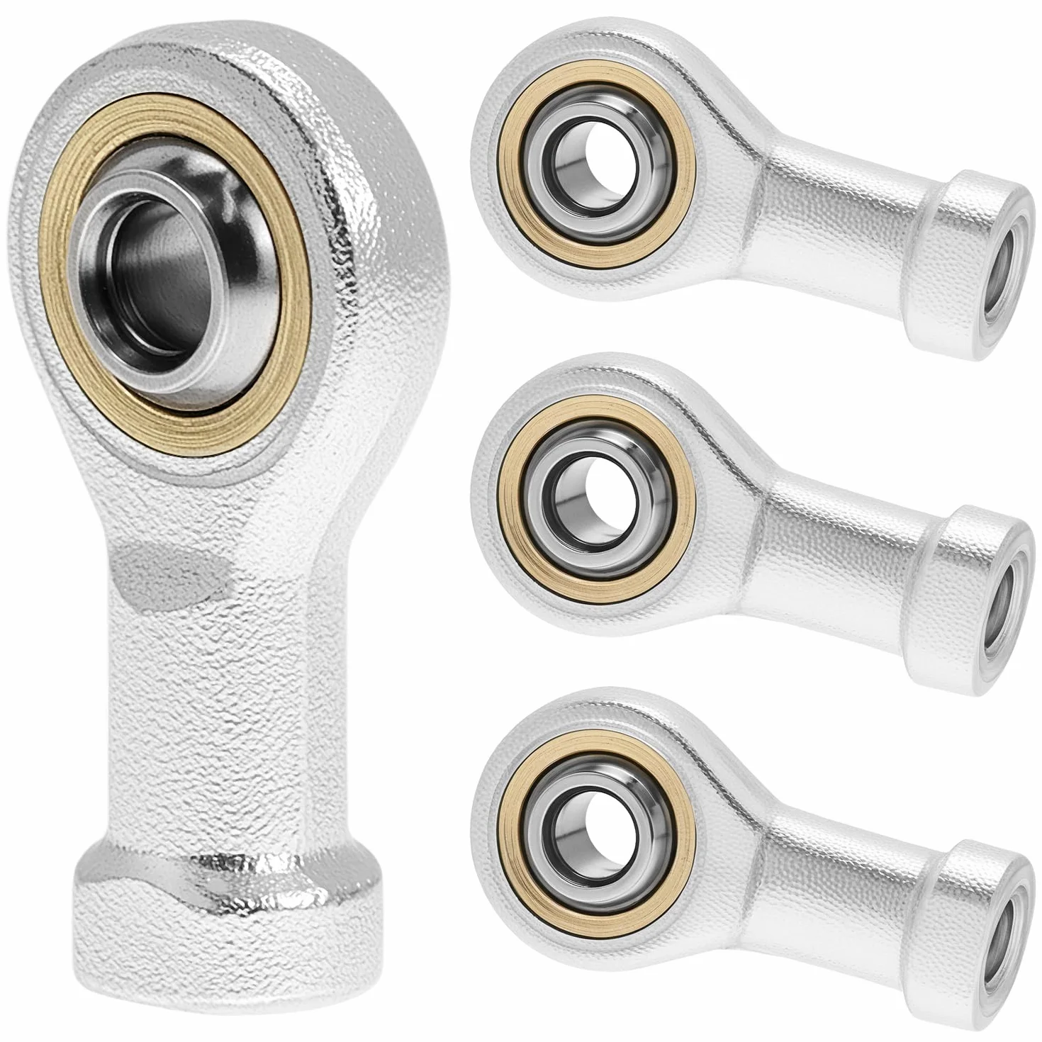 QWORK® 4 sztuki 6mm łożysko przegubu, łożysko przegubu M6 x 1,0, metryczny gwint wewnętrzny, gwint prawoskrętny, samosmarujące do sferycznych końcówek drążka przesuwnego