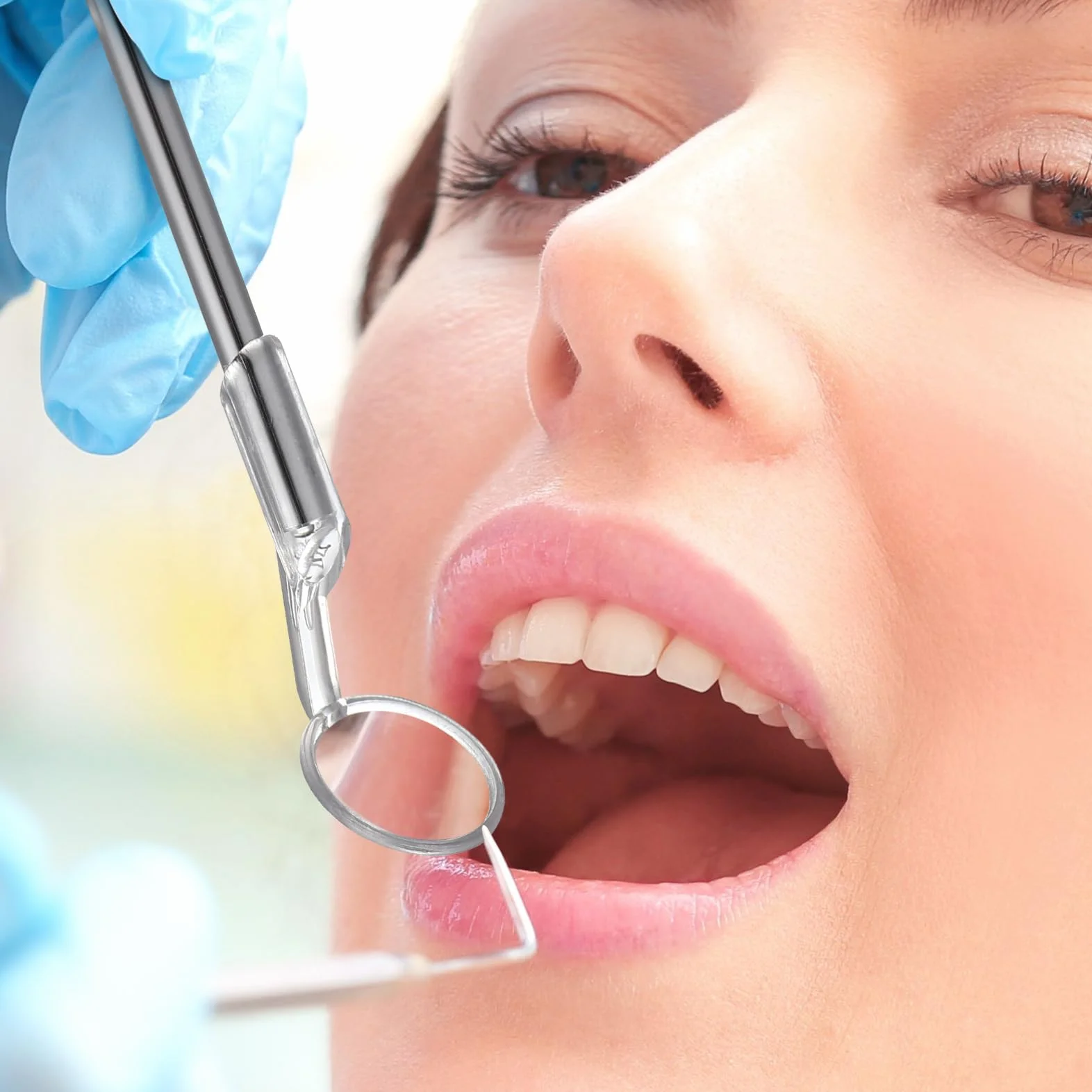 minkissy Lustro Dentystyczne Z Lekkim Narzędziem. Lusterko Inspekcyjne Ze Stali Nierdzewnej Podświetlane Diodami Led. Przeciwmgielne. Kąt Krzywizny. Narzędzie Dentystyczne Do Pielęgnacji