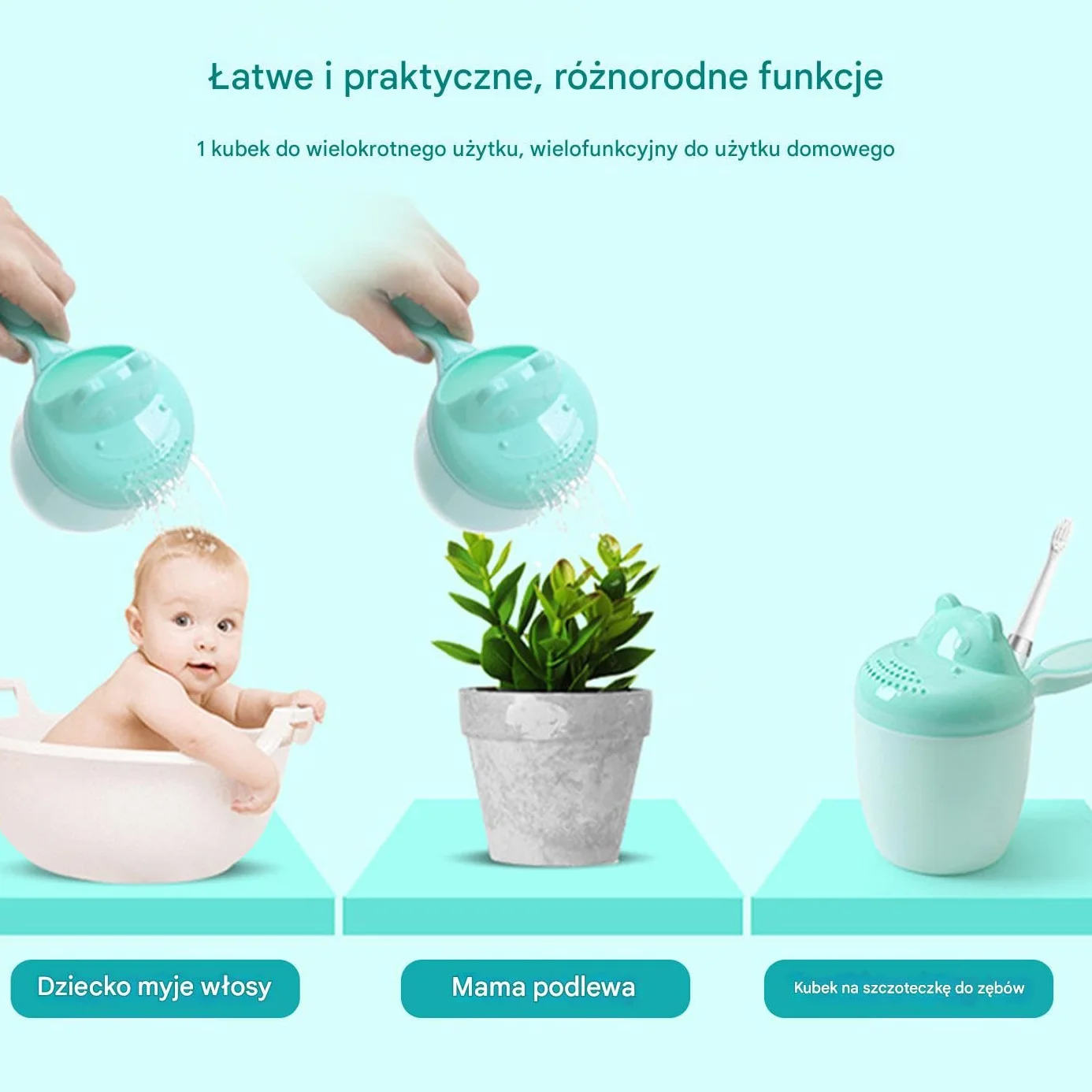 Kubek do Kąpieli dla Niemowląt,Polewaczka Do Wody Dla Dzieci | Pogrubiony Lejek Z Zabawnymi Wzorkami Do Mycia Włosów Dziecięca Kąpiel Głowa