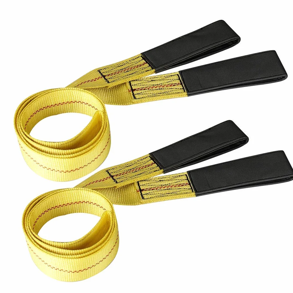 CarBole 2 paski do podnoszenia 1,8 m x 5 cm z płaską klamrą, poliester duplex, maksymalna wytrzymałość na rozerwanie 4082,3 kg