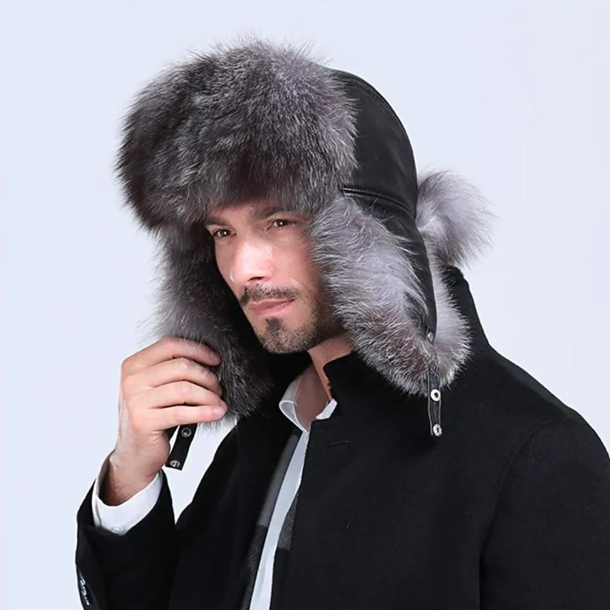 Zimowa Czapka Czapka Unisex Ciepłe Grube Czapki Zimowe Nauszniki Czapka Myśliwska Czapka Na Zewnątrz Czapka Damska Męska (Color : B, Size : 59cm)