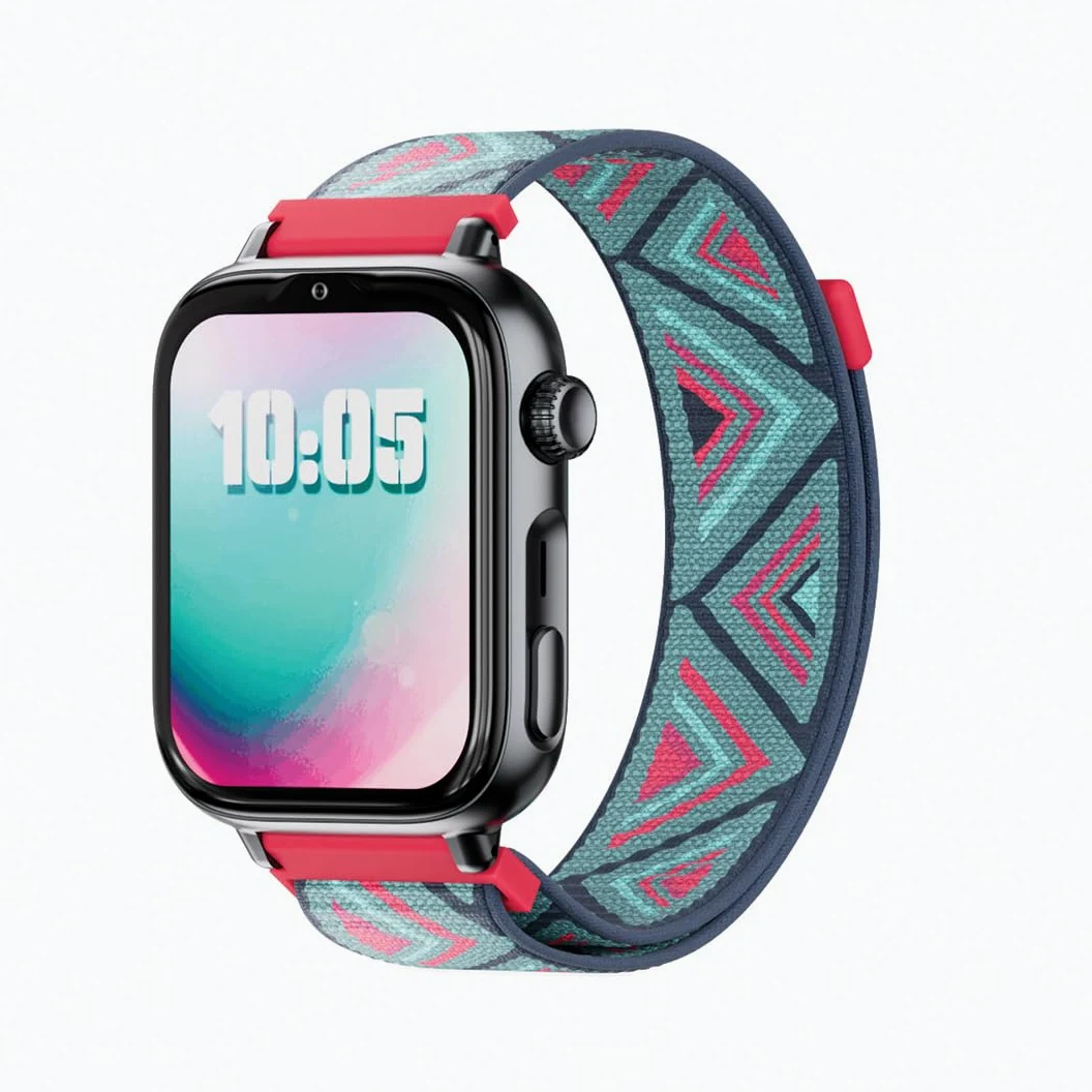 SaveFamily SaveWatch Plus 2 - dziecięcy zegarek z GPS, aparatem 8 MP, bezpieczny WhatsApp, czarna tarcza i pasek z tkaniny Tribeca