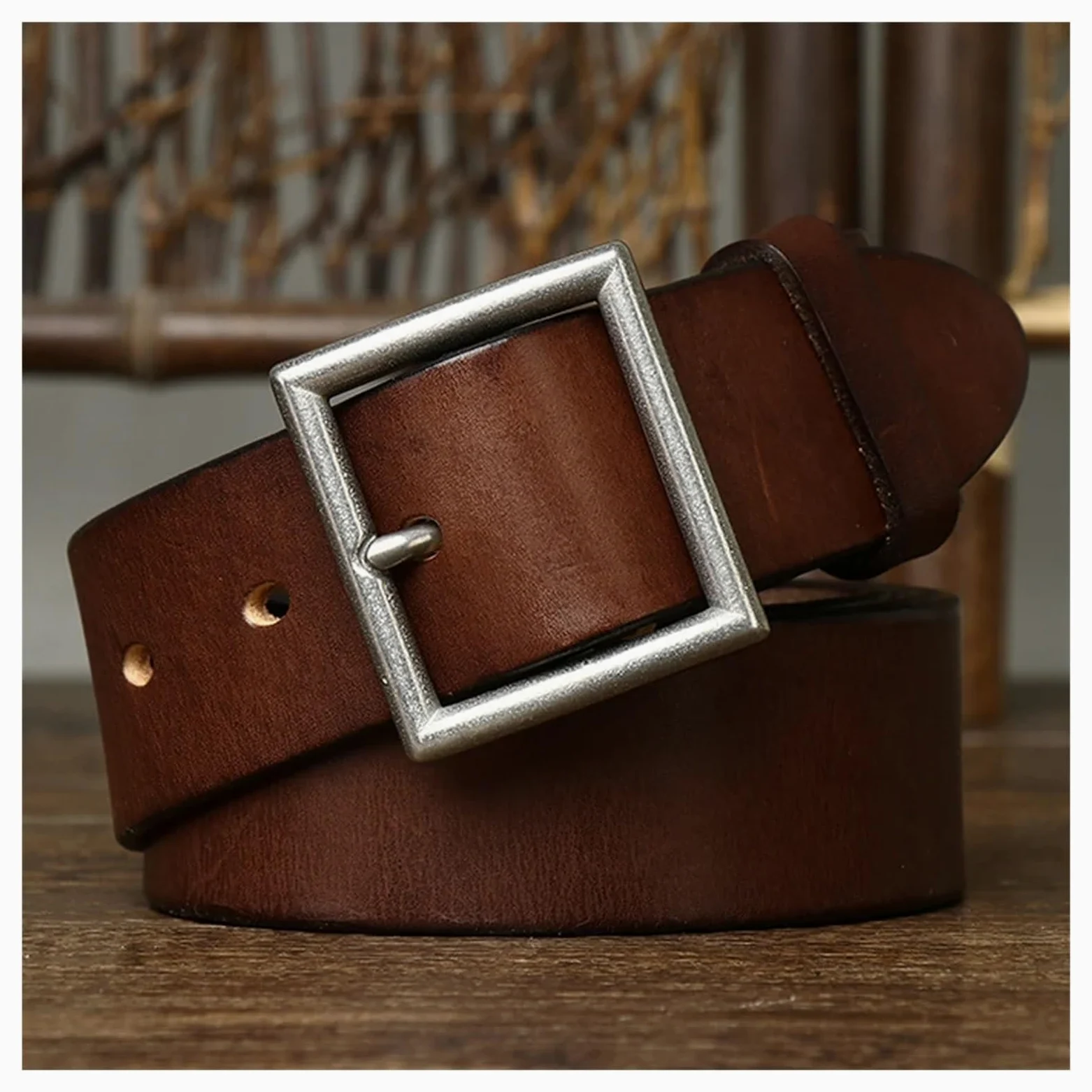 3.8CM prawdziwa skóra bydlęca luksusowy pasek męskie paski Cowskin Retro Vintage klamra ze stali nierdzewnej pasek męski