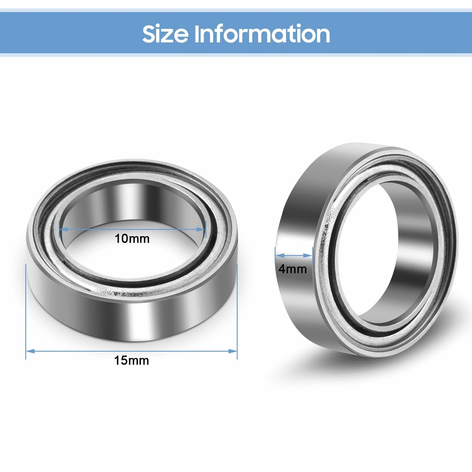 Yosoo Health Gear 10 szt. 10 x 15 x 4 mm metalowe ekranowane łożyska kulkowe, 6700zz cienkie przekrój łożyska kulkowe