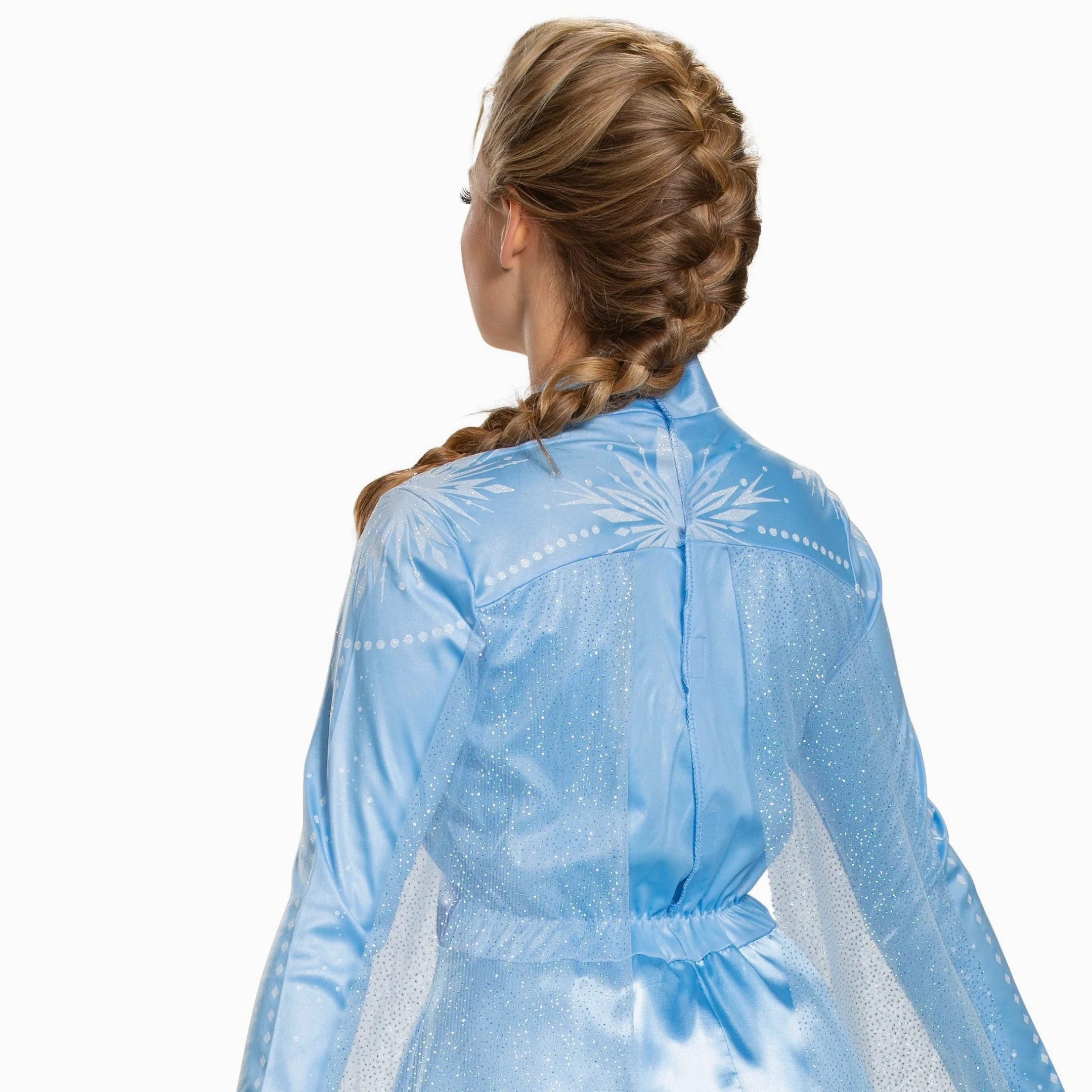 Disguise Damski kostium Disney Elsa Frozen 2 Deluxe dla dorosłych, niebieski, mały