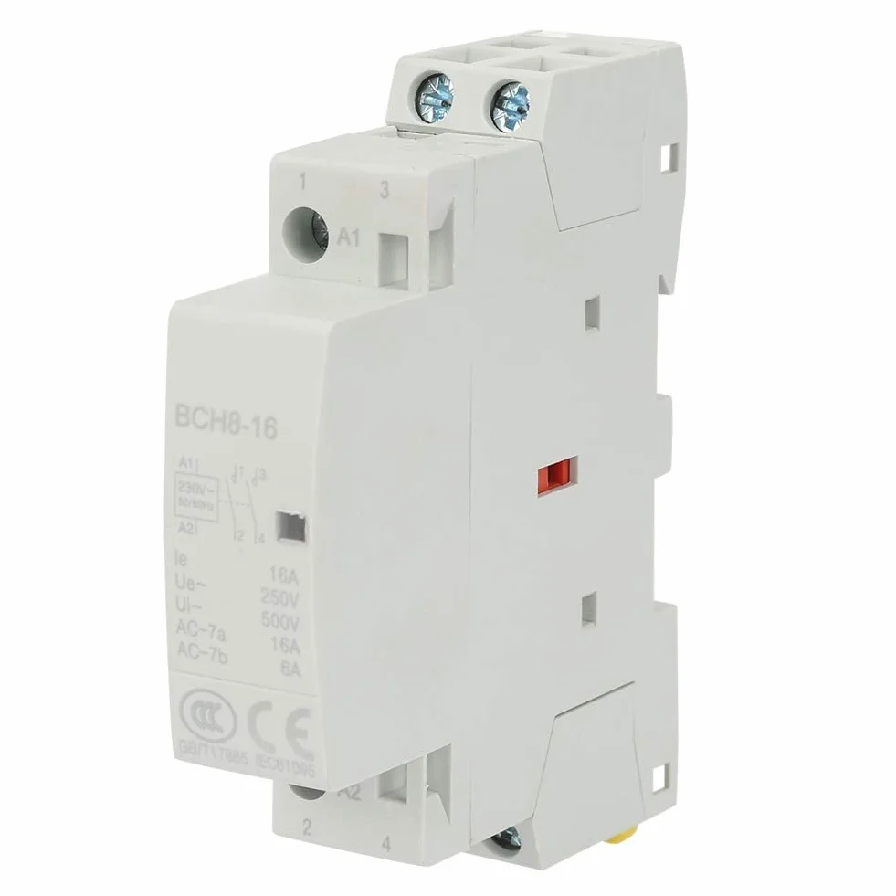 2P 16A 220V/230V HZ DIN Rail Stycznik domowy AC uniwersalny, normalnie otwarty uchwyt na szynę DIN