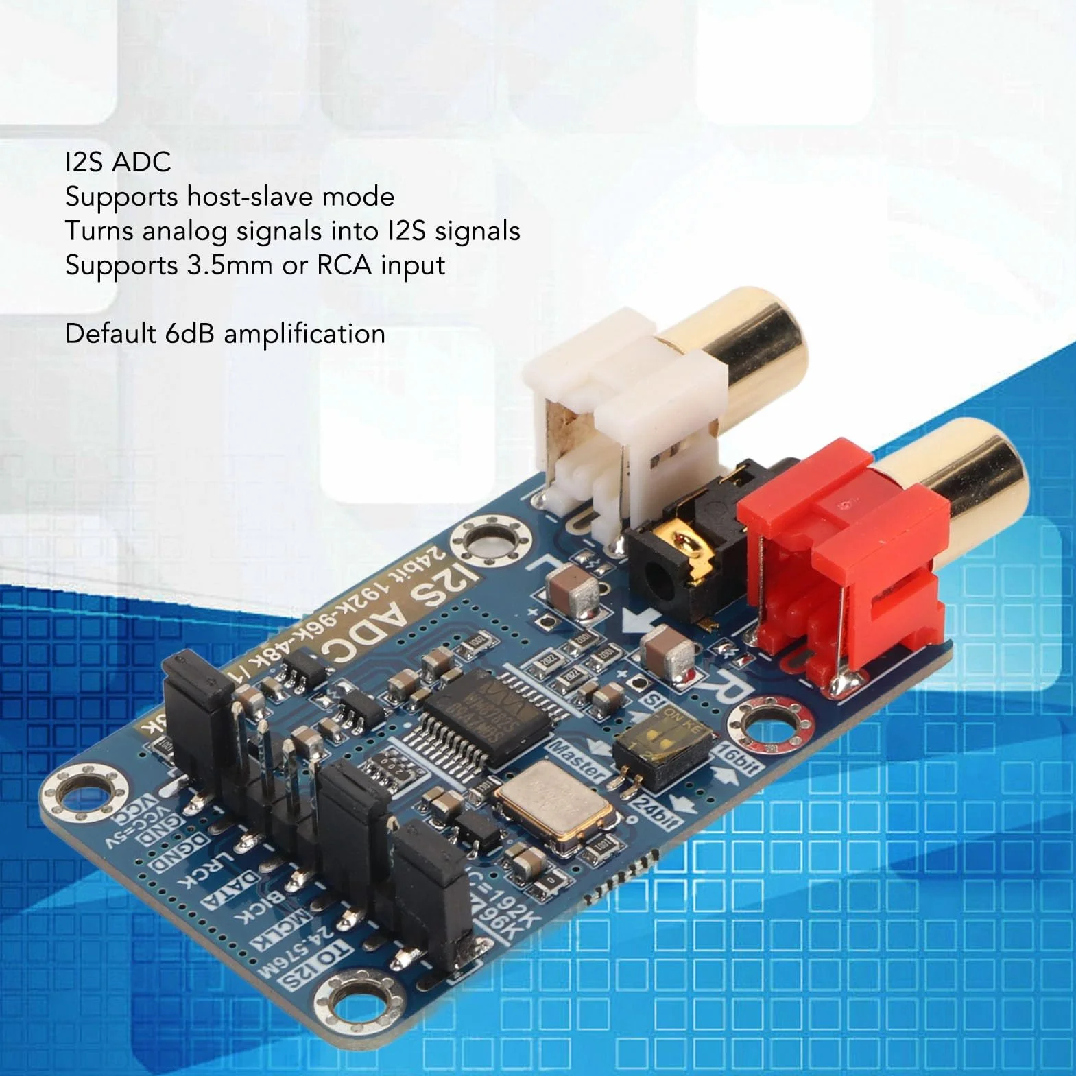 I2S ADC Audio Moduł Karty Przechwytującej I2S Master Slave Mode Development Board Bezstratny Cyfrowy Dekoder Audio I2S ADC