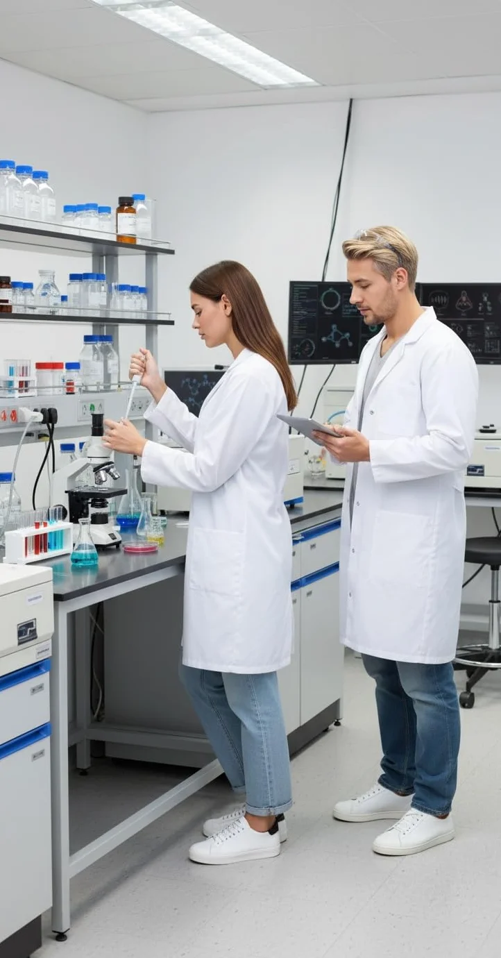 Profesjonalny fartuch laboratoryjny unisex dla mężczyzn i kobiet, wiele kieszeni, klasyczny krój, zapięcie na zatrzask, długość 100 cm, Czarny, M