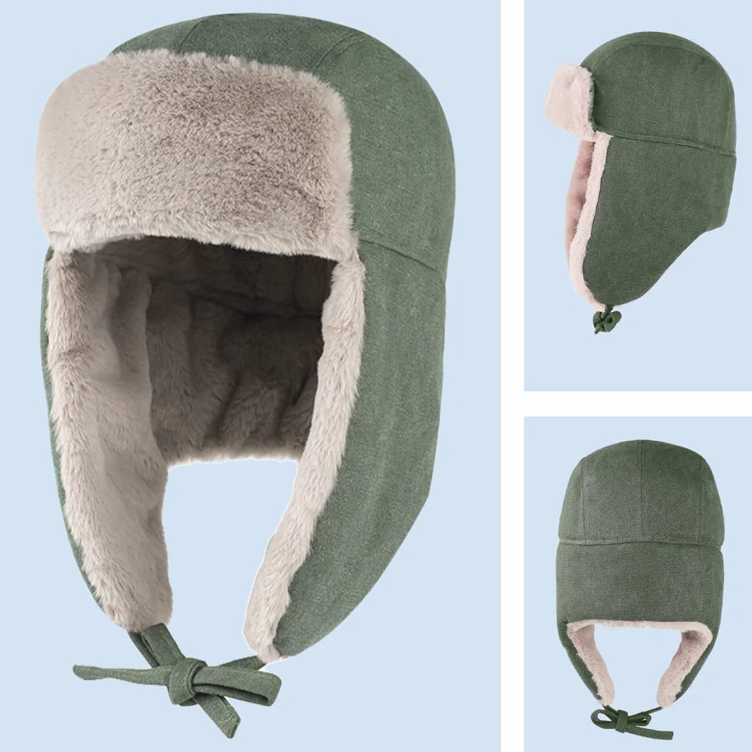 Gisdanchz Czapka zimowa czapka lotnicza Rosjanie czapka Ushanka Chapka wiatroszczelna czapka z nausznikami, wojsko, 54-56