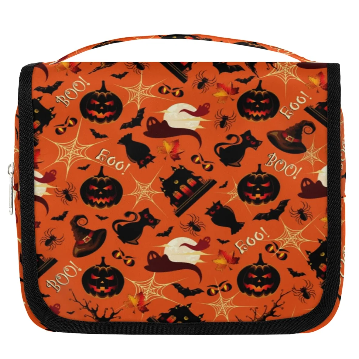 Halloween wzór podróżna kosmetyczka Halloween wzory torba na pranie torebka unisex wiszące przybory toaletowe kosmetyczka organizer do makijażu, wielobarwny, Jeden rozmiar