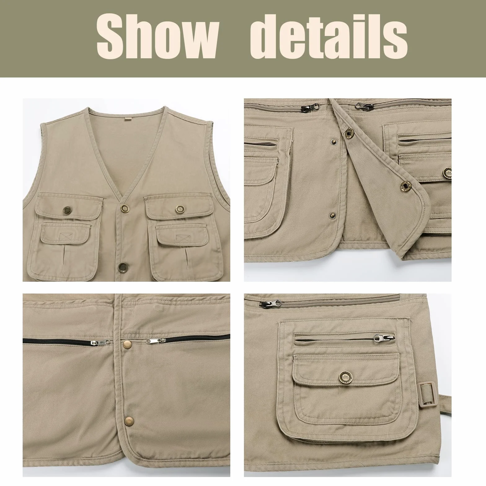 Męska kamizelka wędkarska na co dzień lekka oddychająca kamizelka fotograficzna Outdoor Multi Pocket Utility kamizelka Safari turystyka kamizelka podróżna bez rękawów