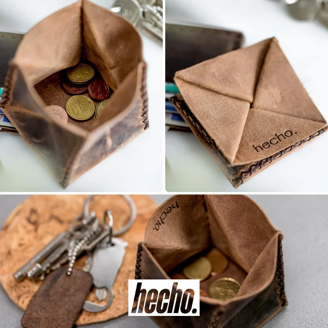 Hecho Portmonetka Brązowy M 7 x 7 cm Nowoczesny