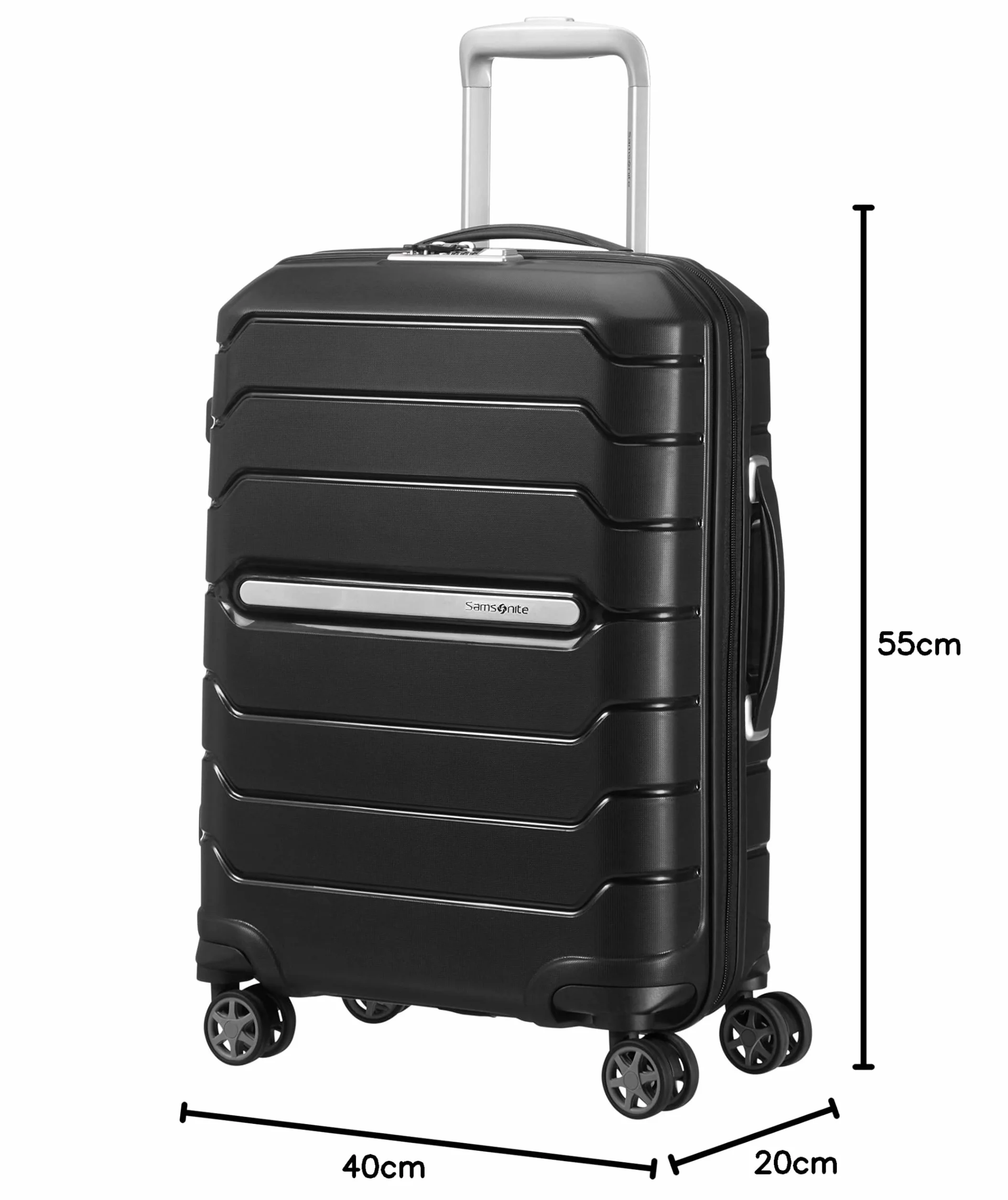 Samsonite Flux Spinner S 55 cm 37L Rozszerzalny Bagaż Podręczny Czarny
