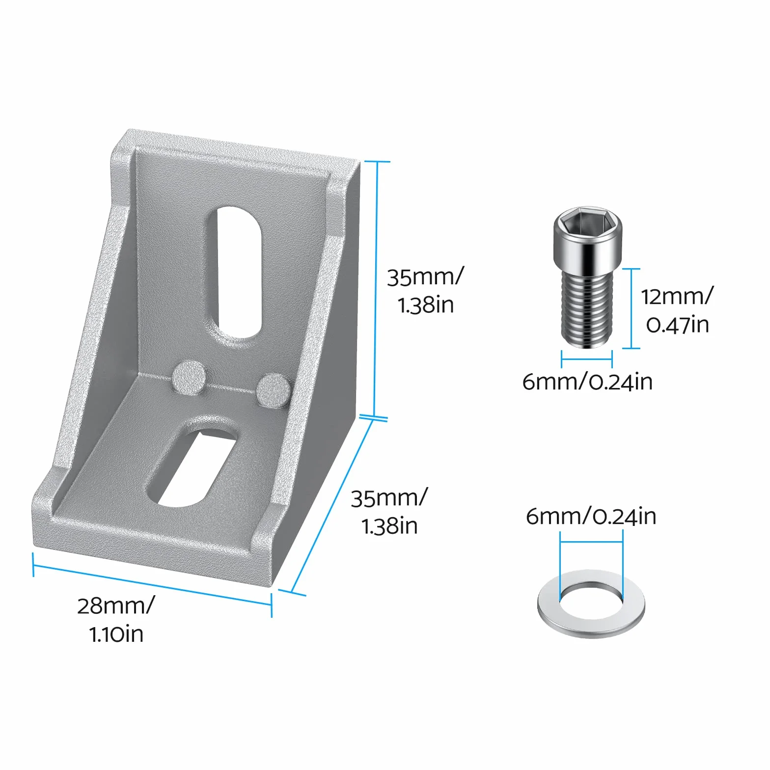 10 × materiał mocujący kątownik mocowanie 30 x 30 rowków 8 rastrów belki profil aluminiowy