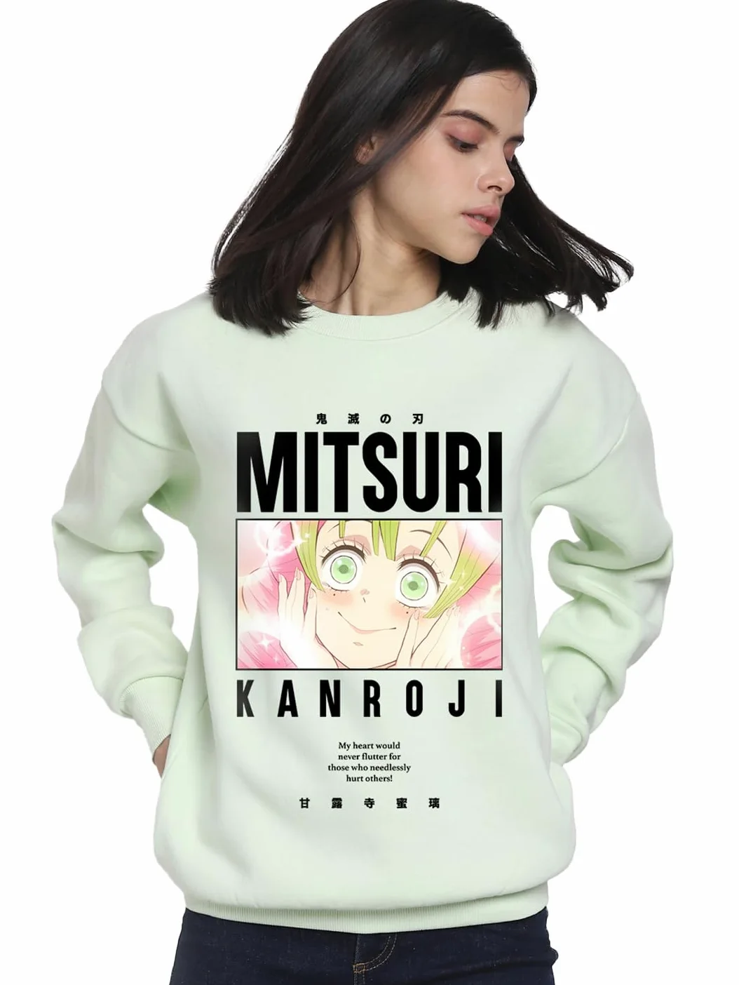 Bewakoof X Demon Slayer Snoopy Damska bluza oversize z mieszanki bawełny | Bewakoof Heavy Duty 1.0 | Damska bluza