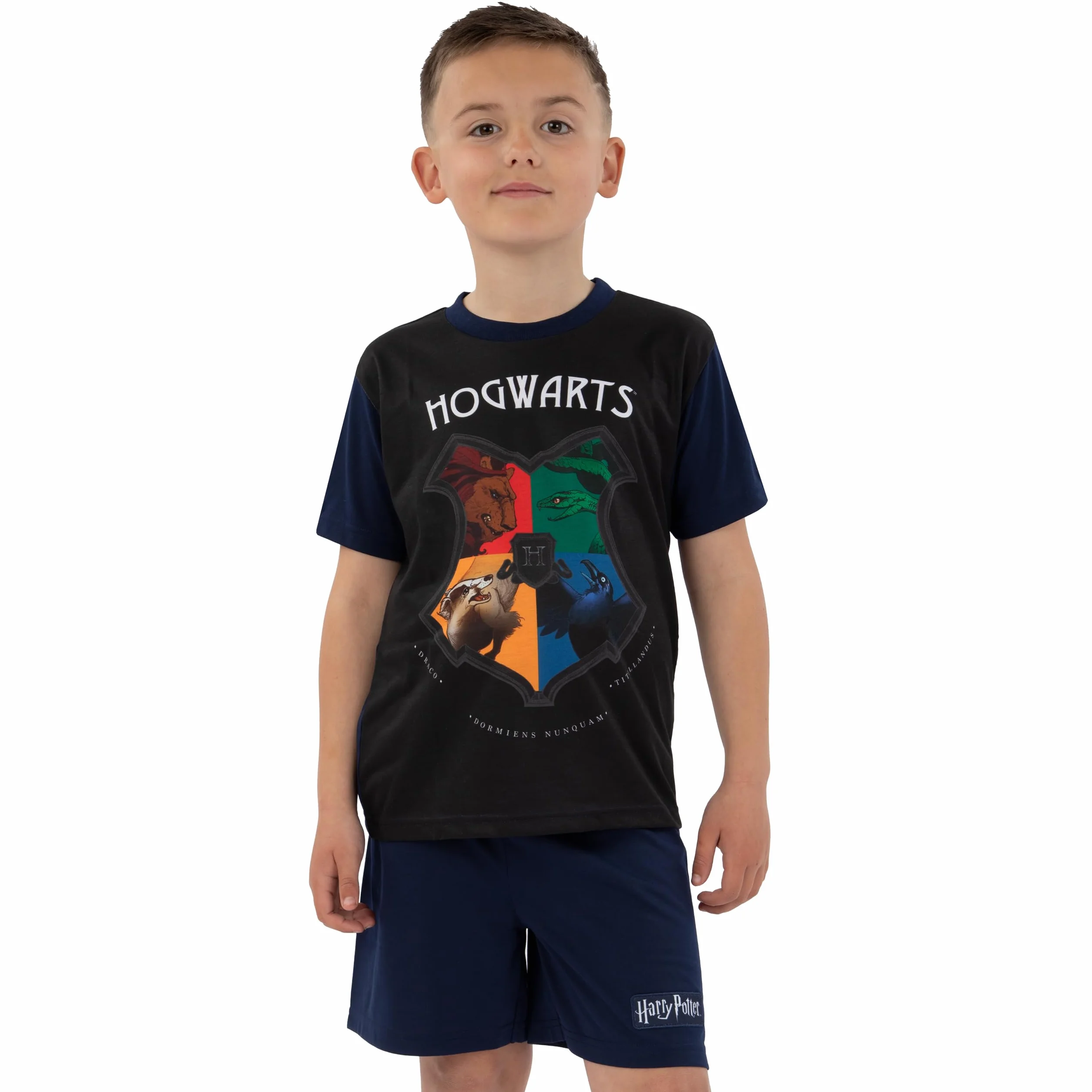 Harry Potter Piżama Chłopięca, Letnia Piżama Z Herbem Hogwart, Oficjalna Piżamas Hogwarts Dla Chłopców