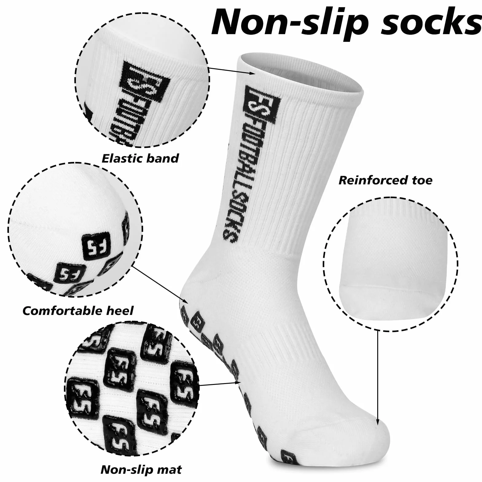 Fußball Socken für Kinder Sportsocken Anti Rutsch Grip Socken Fussball 31-39 Rutschfeste Fußballsocken Fußball Zubehör Football Socks für Fussball Basketball Laufen