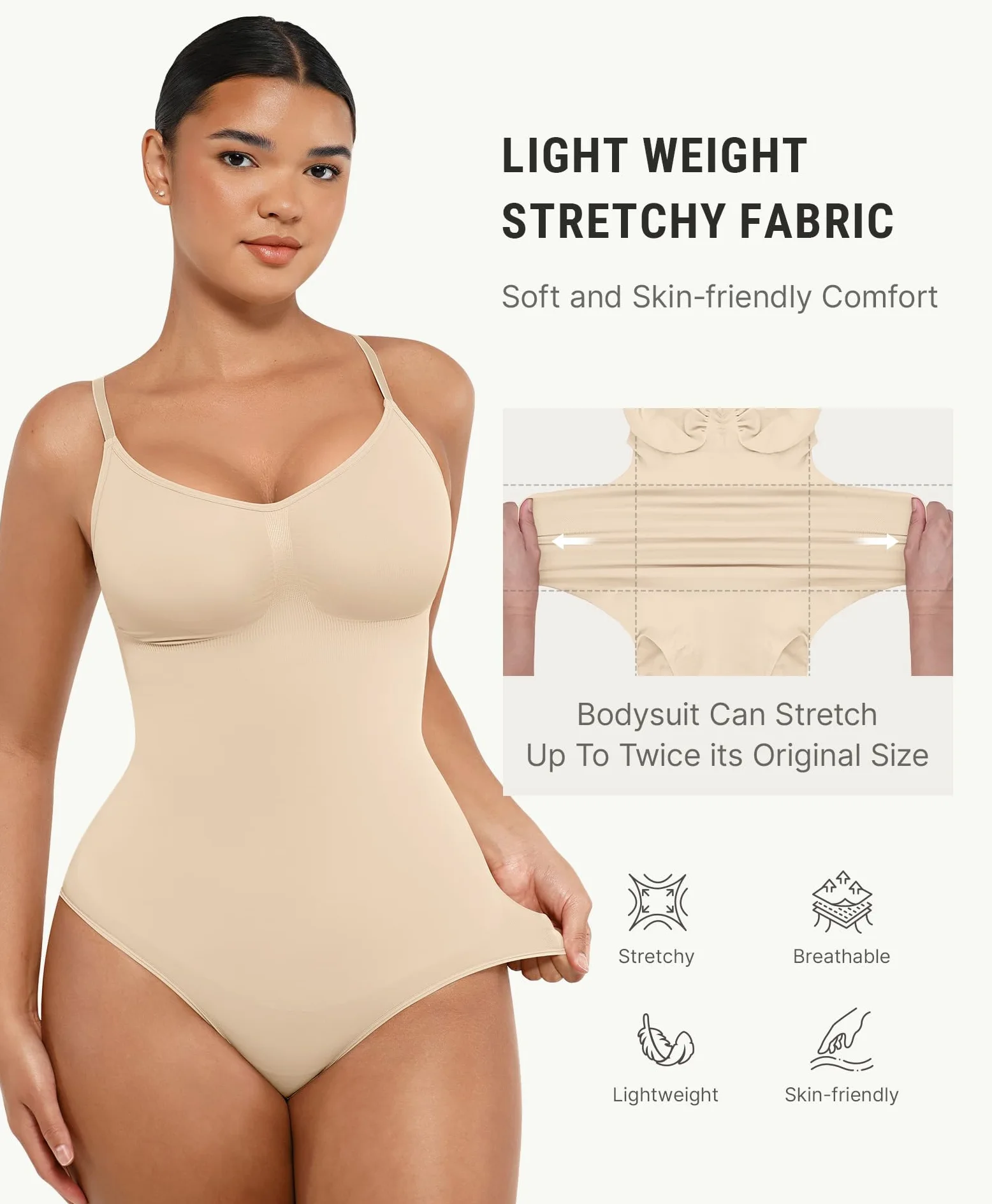 FeelinGirl Bielizna modelująca dla kobiet kontrola brzucha fajas całe ciało haczyk zamek błyskawiczny regulowane paski S-6XL