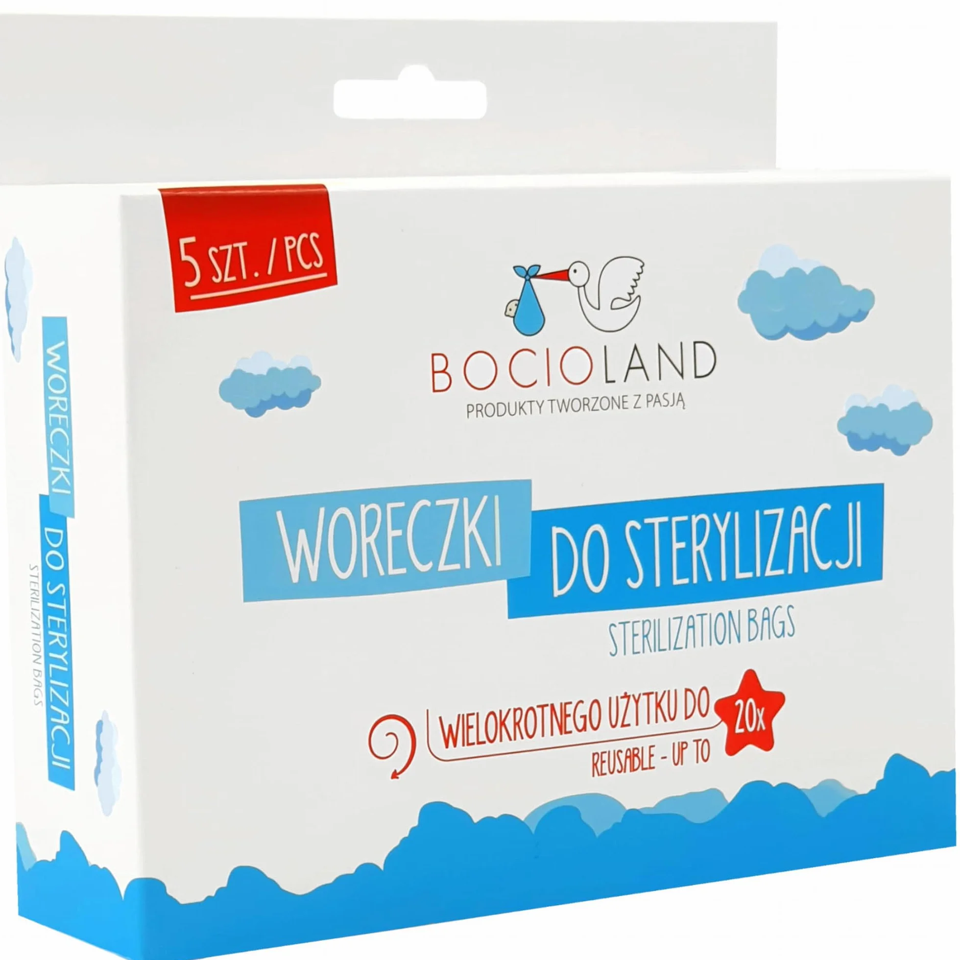 Woreczki do Sterylizacji BUTELEK SMOCZKÓW 5 szt. Bocioland